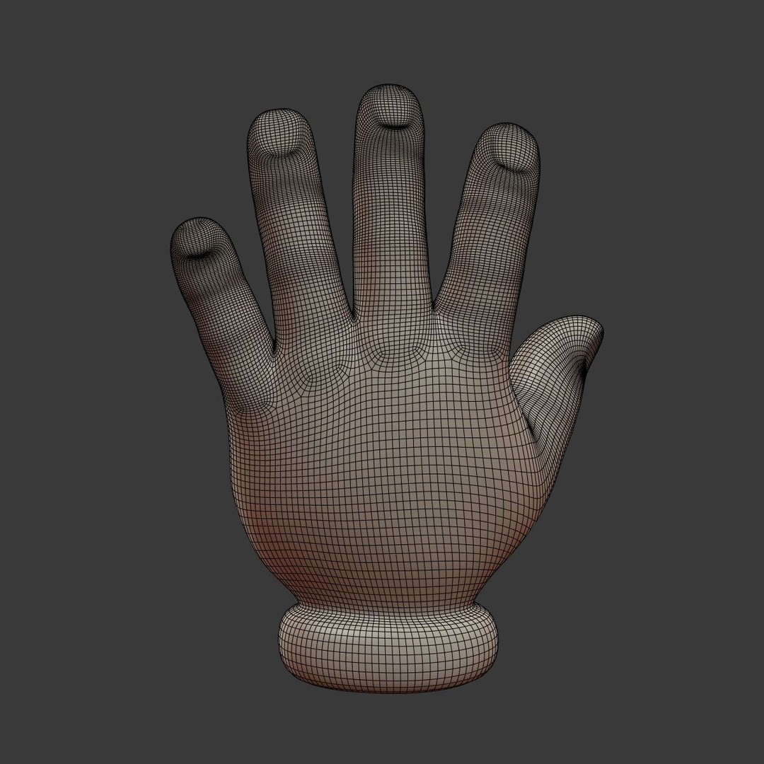 Cartoon Hand 3D Model – Low Poly Cartoon Style, Blender, FBX - View 7