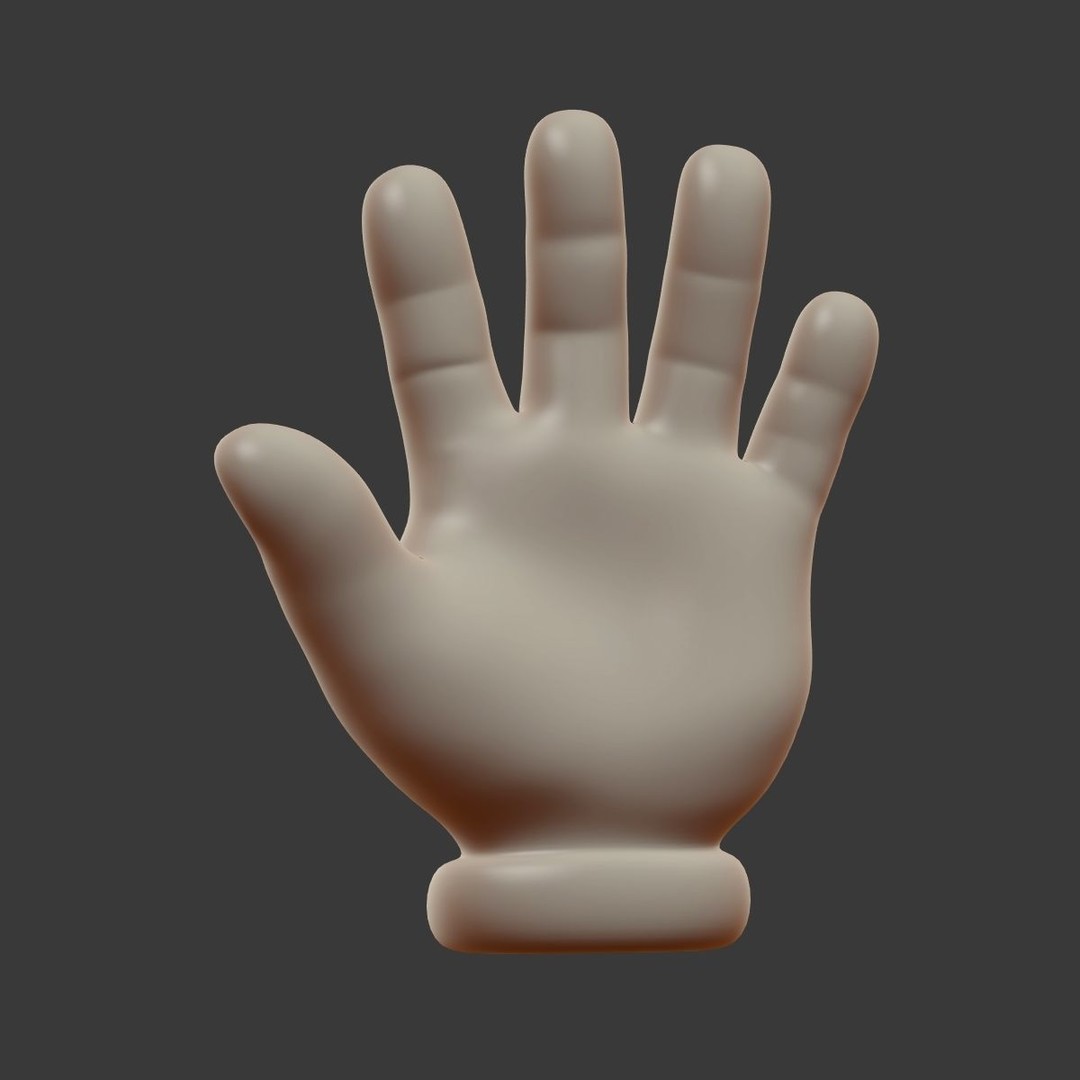 Cartoon Hand 3D Model – Low Poly Cartoon Style, Blender, FBX - View 8