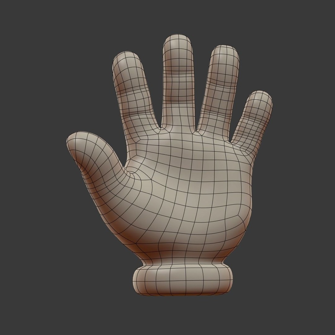 Cartoon Hand 3D Model – Low Poly Cartoon Style, Blender, FBX - View 9