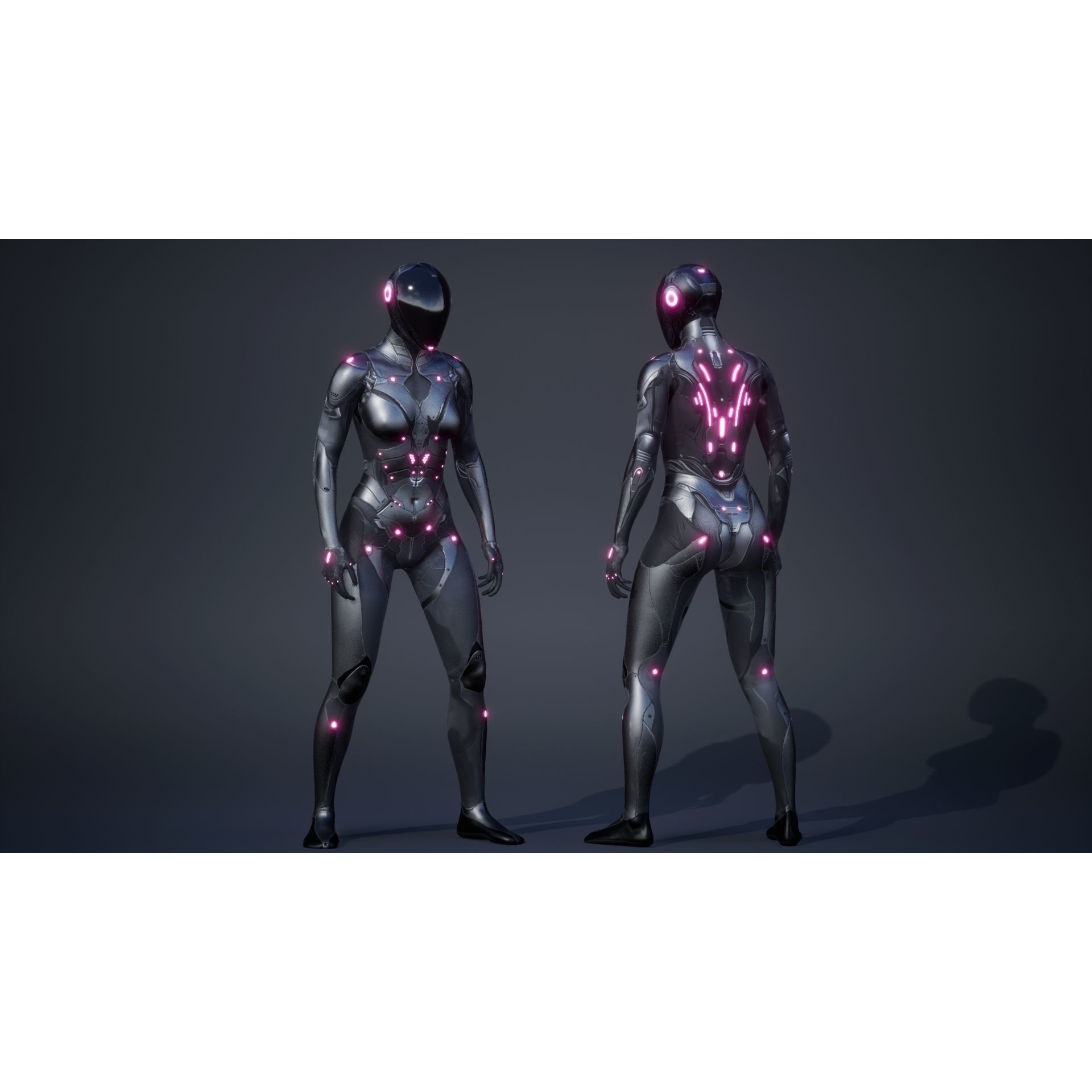 Sci-Fi Female 5 - Low-Poly Game-Ready 3D Model