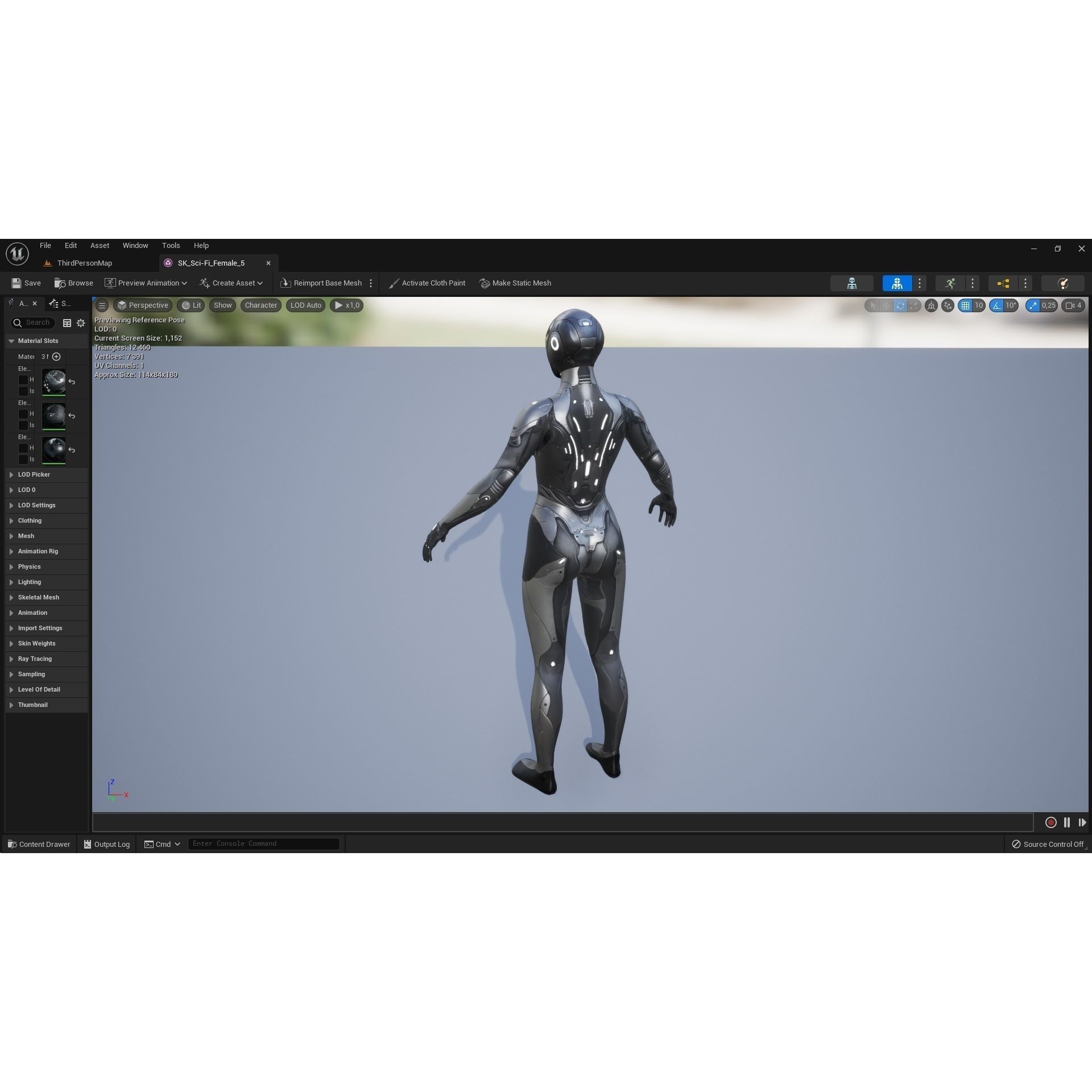 Sci-Fi Female 5 - Low-Poly Game-Ready 3D Model - View 10
