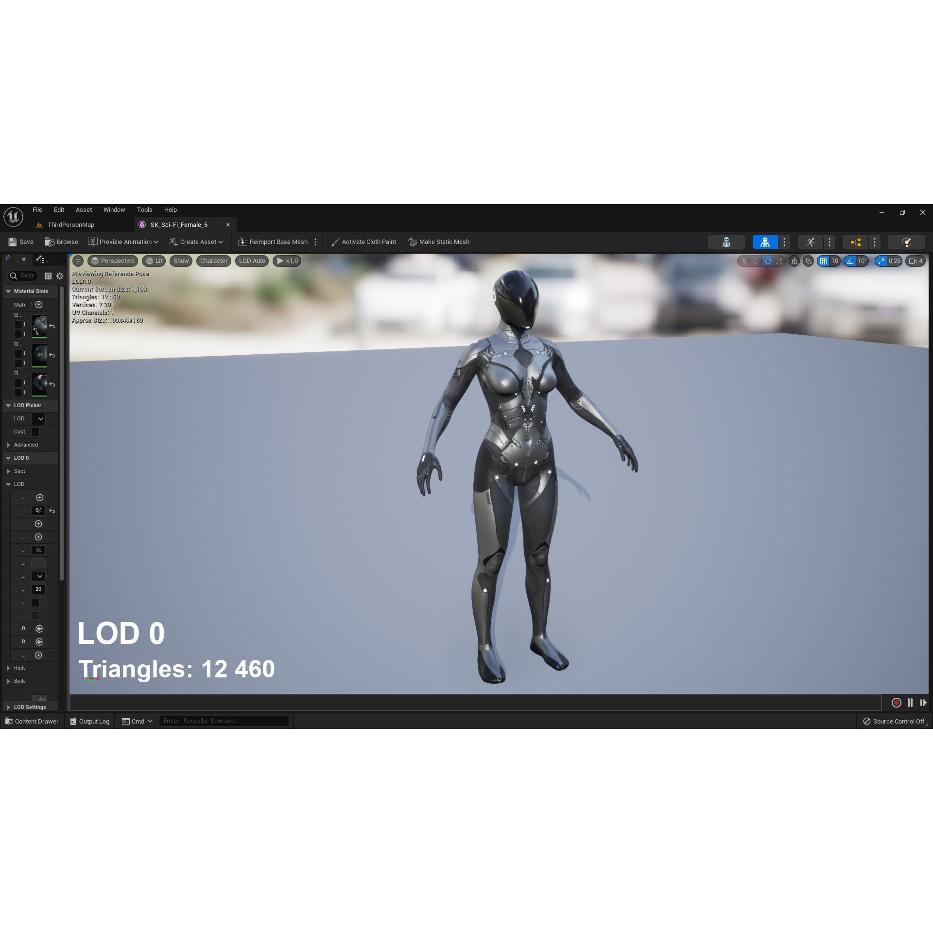 Sci-Fi Female 5 - Low-Poly Game-Ready 3D Model - View 11