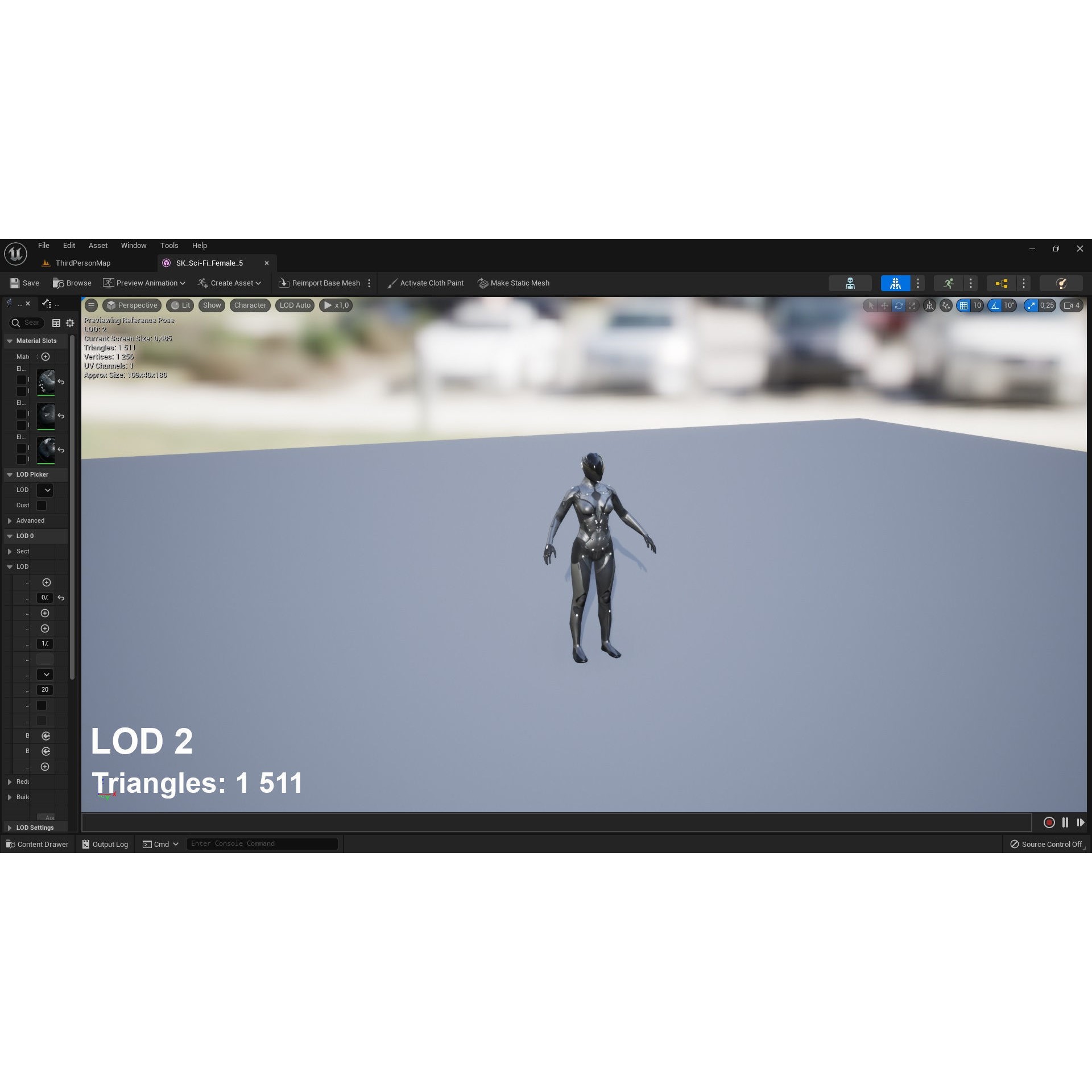 Sci-Fi Female 5 - Low-Poly Game-Ready 3D Model - View 13
