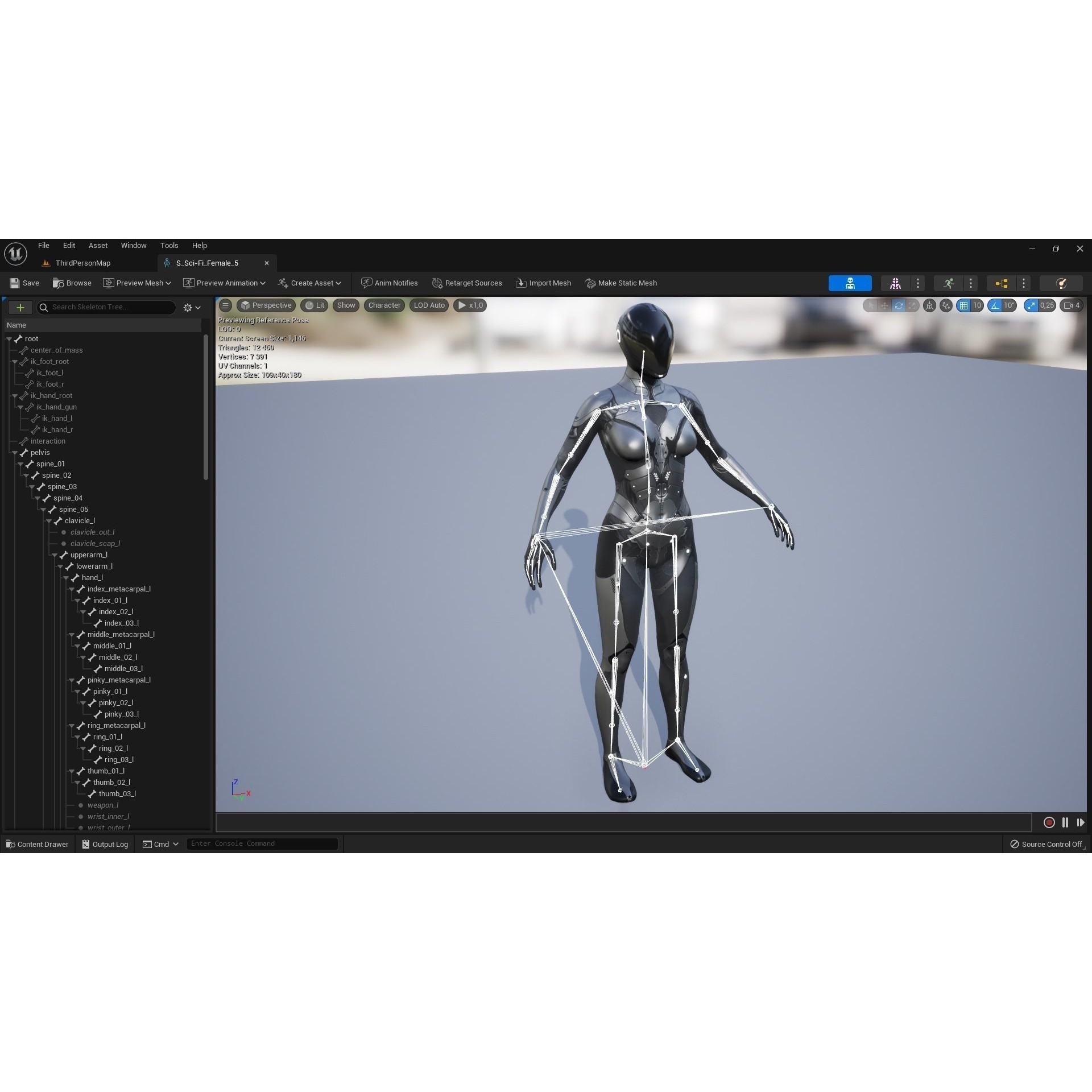 Sci-Fi Female 5 - Low-Poly Game-Ready 3D Model - View 14
