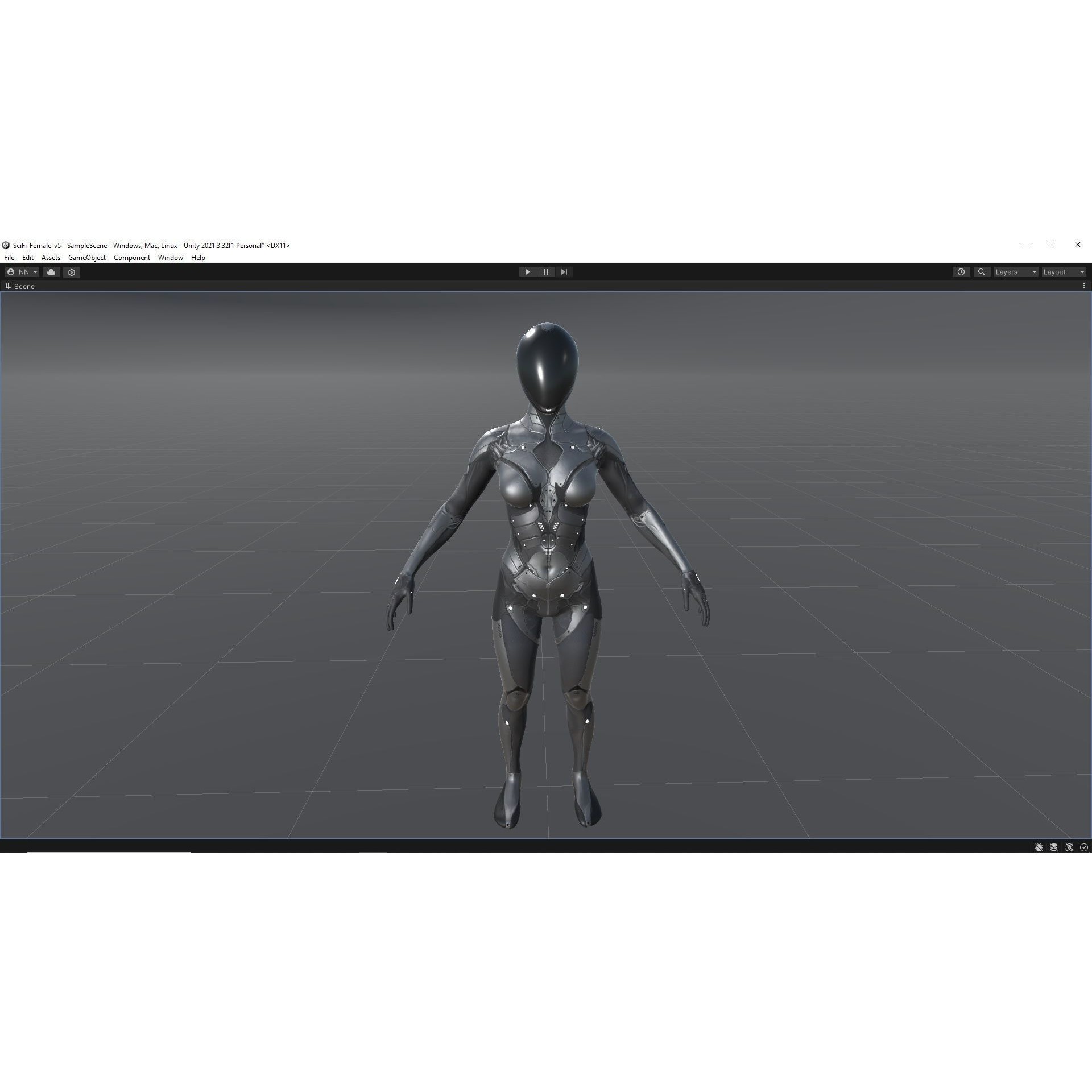 Sci-Fi Female 5 - Low-Poly Game-Ready 3D Model - View 16