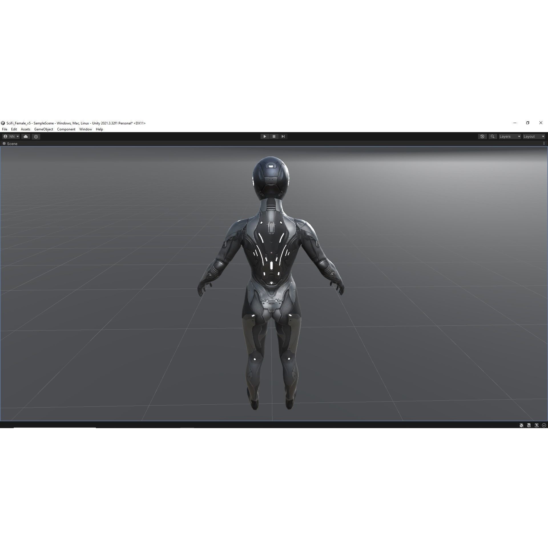 Sci-Fi Female 5 - Low-Poly Game-Ready 3D Model - View 17