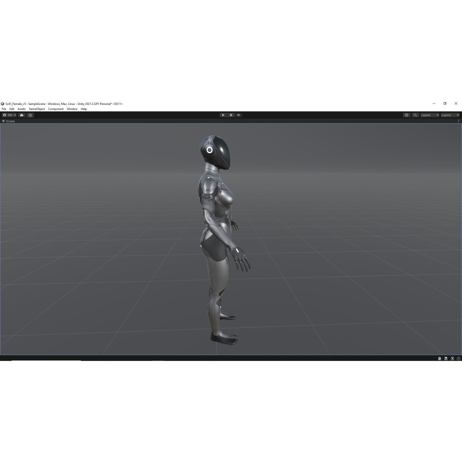 Sci-Fi Female 5 - Low-Poly Game-Ready 3D Model - View 18