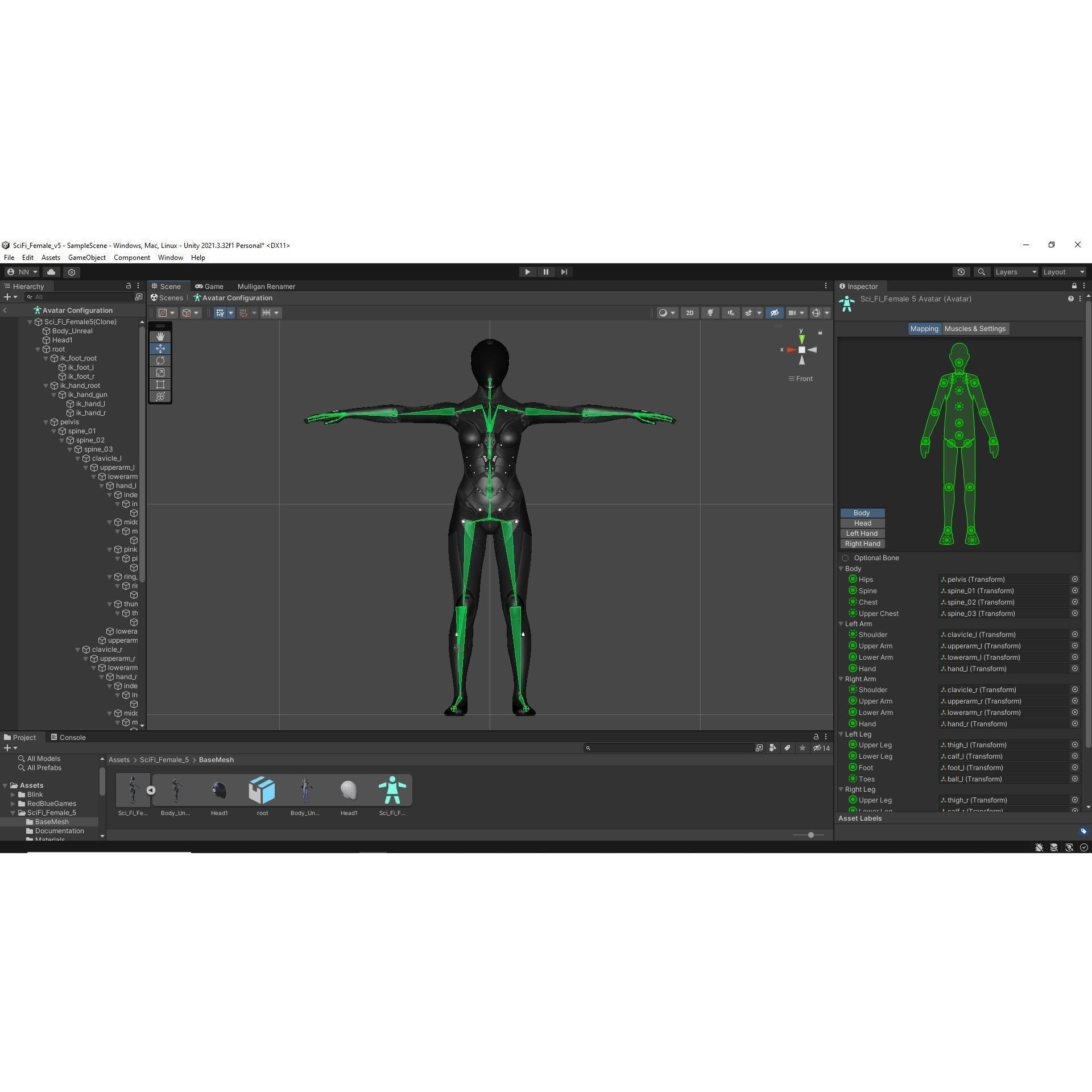 Sci-Fi Female 5 - Low-Poly Game-Ready 3D Model - View 19