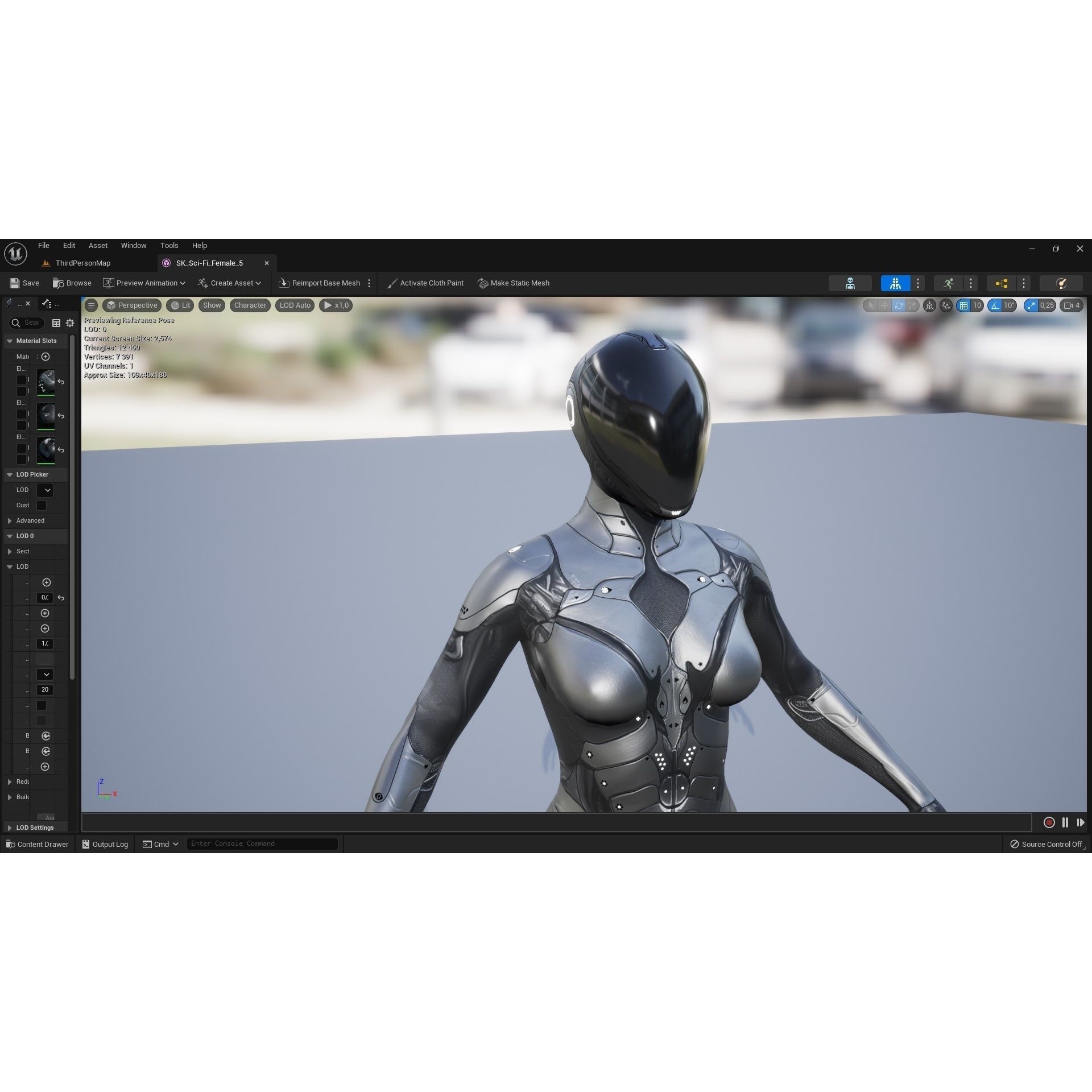 Sci-Fi Female 5 - Low-Poly Game-Ready 3D Model - View 8