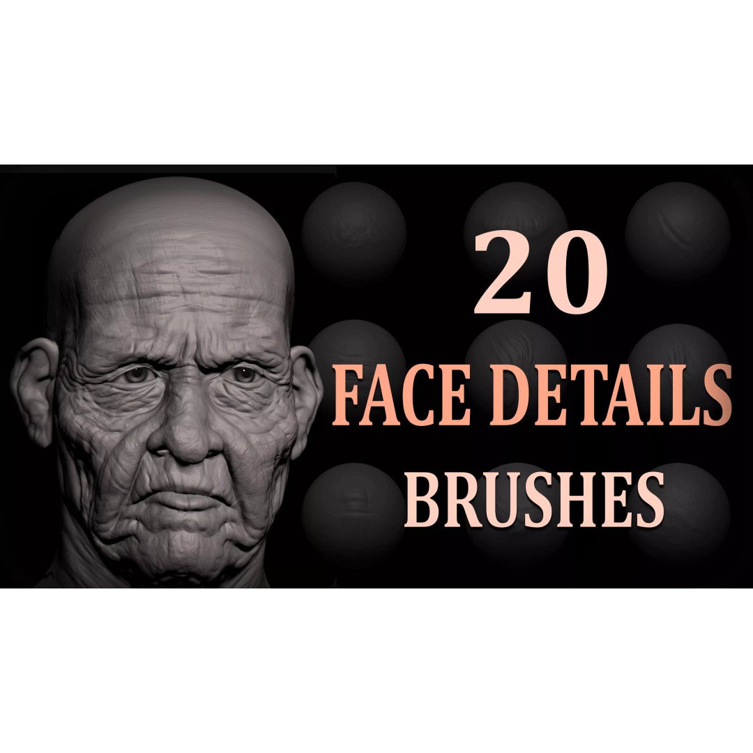 Face Detail Brushes 3D Model – Hand Sculpted VDM Alphas for Zbrush - View 2