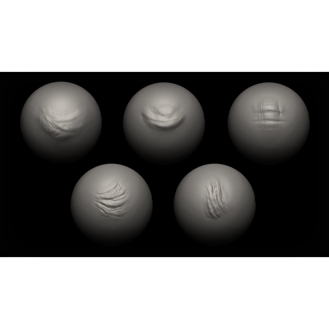 Face Detail Brushes 3D Model – Hand Sculpted VDM Alphas for Zbrush - View 3