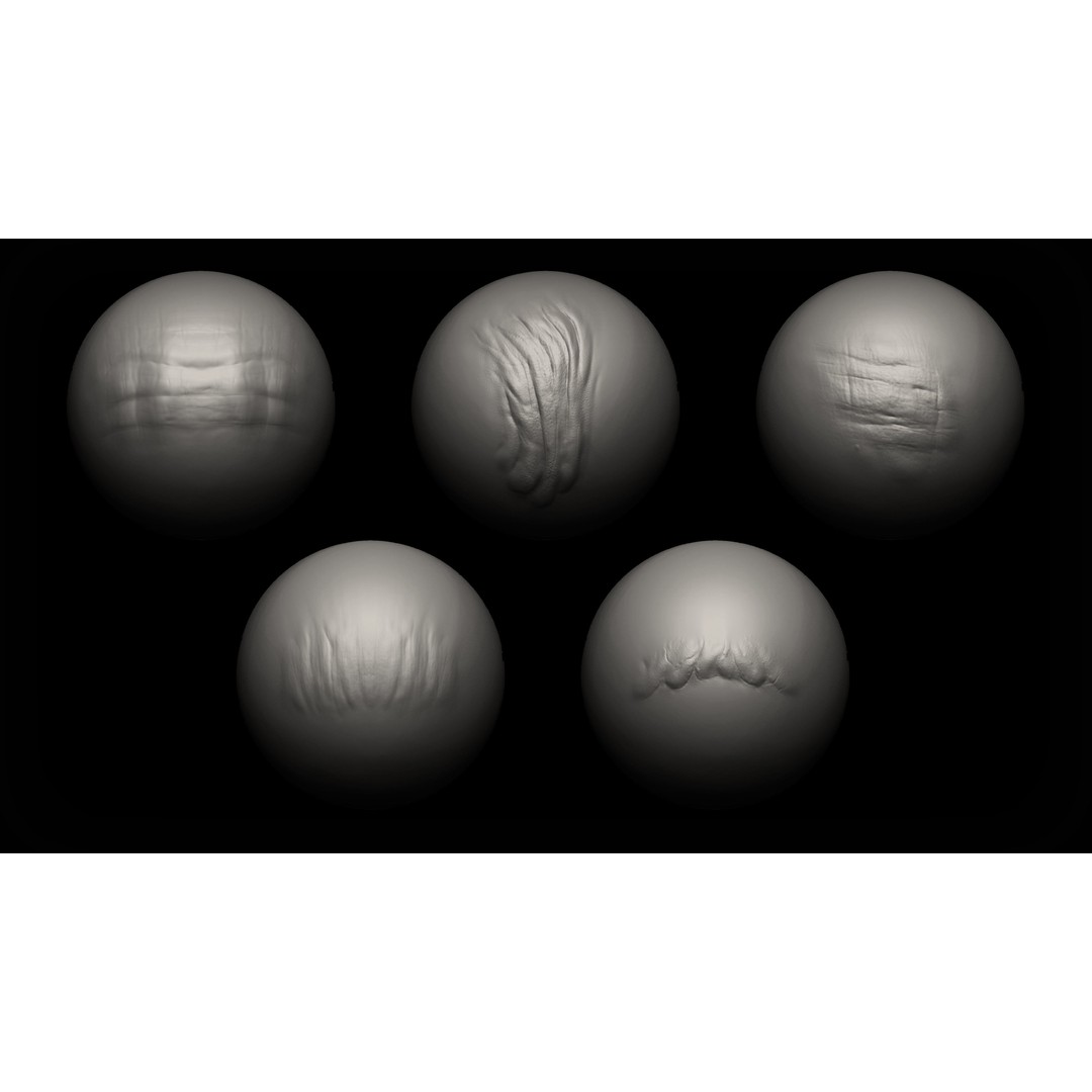 Face Detail Brushes 3D Model – Hand Sculpted VDM Alphas for Zbrush - View 4