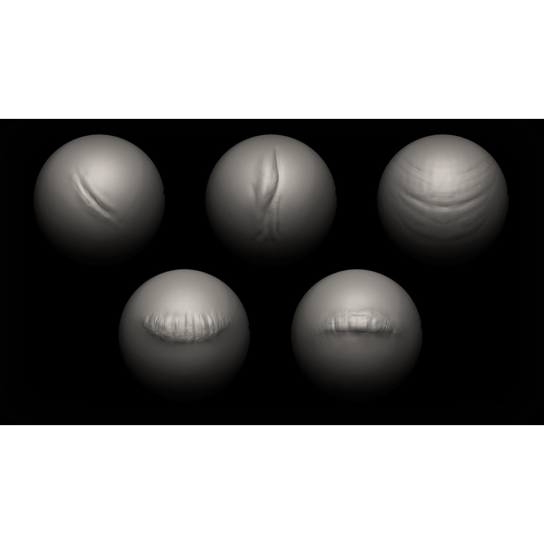 Face Detail Brushes 3D Model – Hand Sculpted VDM Alphas for Zbrush - View 5