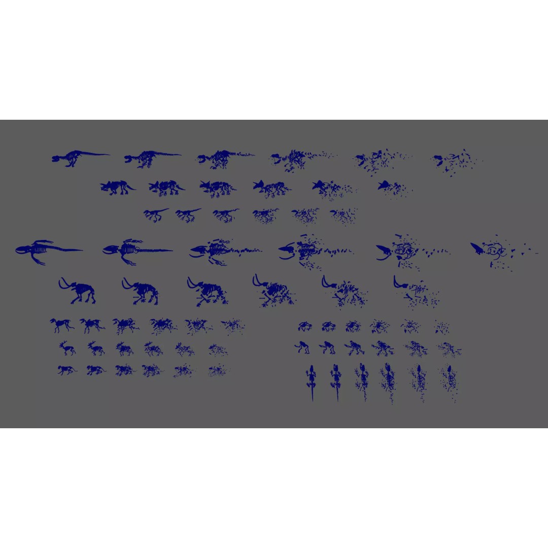 Skeleton Props 3D Model – Low Poly Collection with PBR Textures - View 5