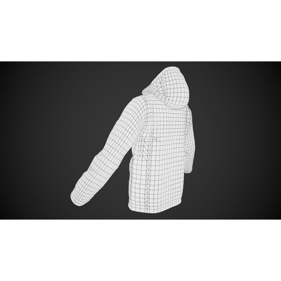 Red Winter Jacket 3D Model – Low Poly PBR Game Asset, FBX, OBJ - View 17