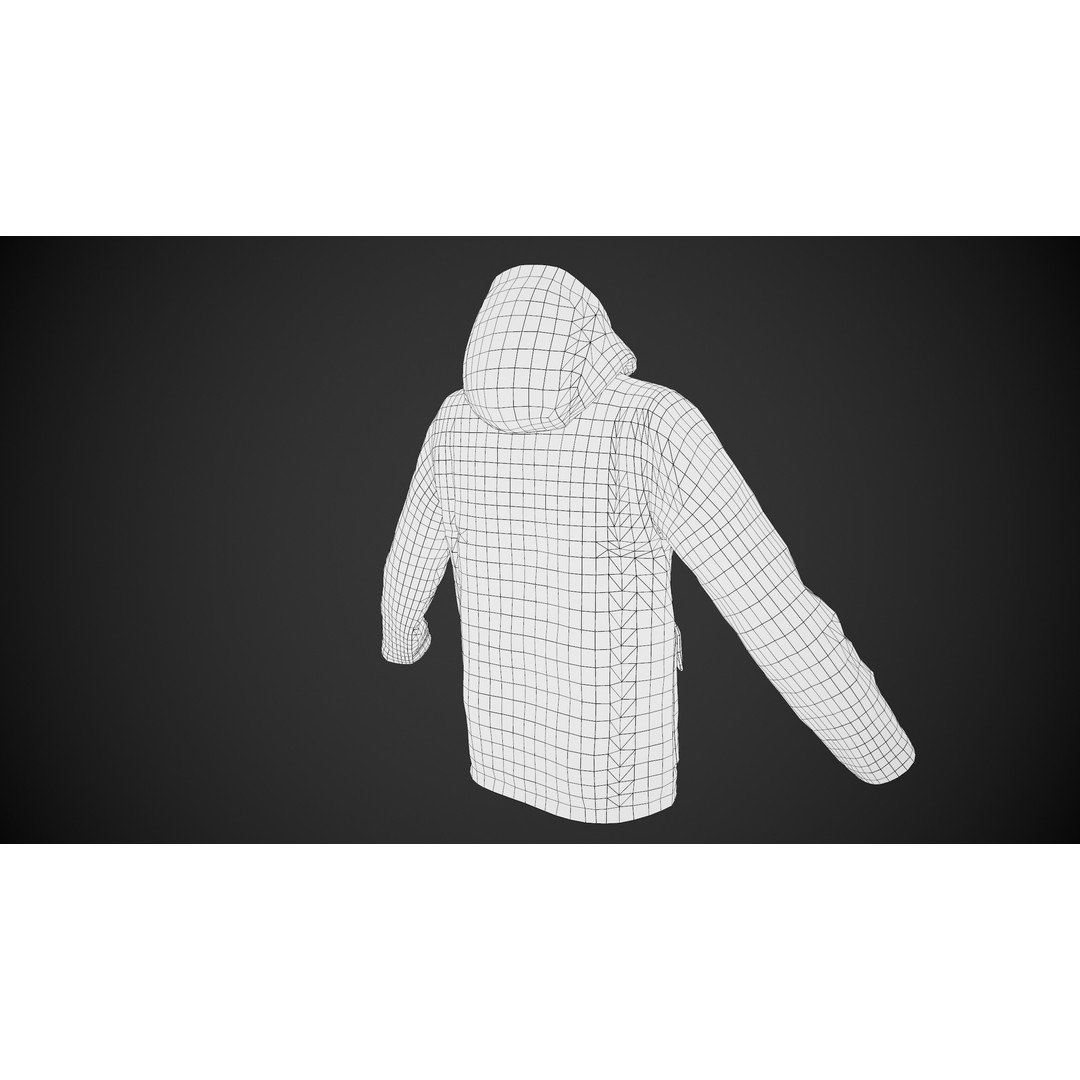 Red Winter Jacket 3D Model – Low Poly PBR Game Asset, FBX, OBJ - View 20