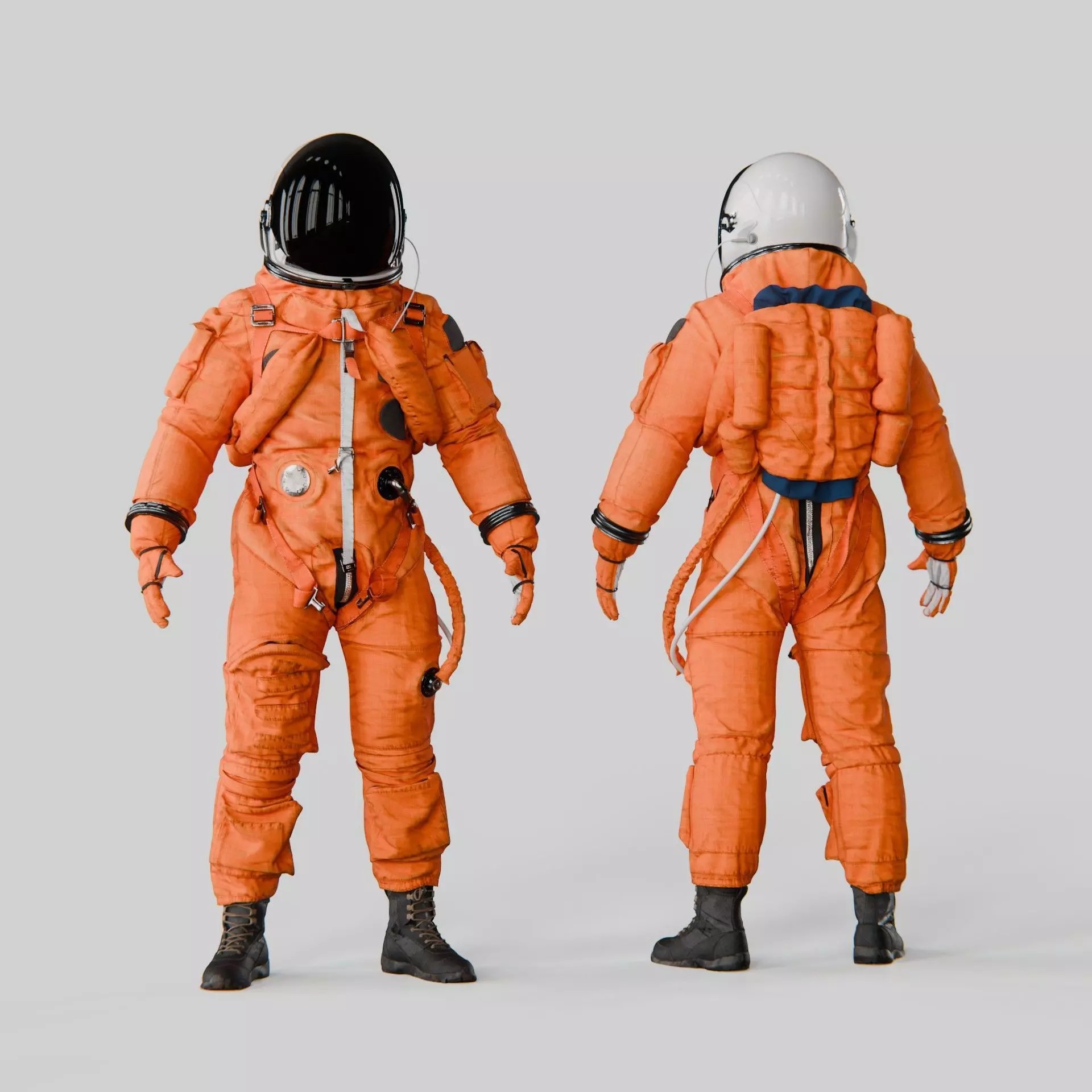 SPACESUIT Orange ACES - Game-Ready 3D Model - View 2