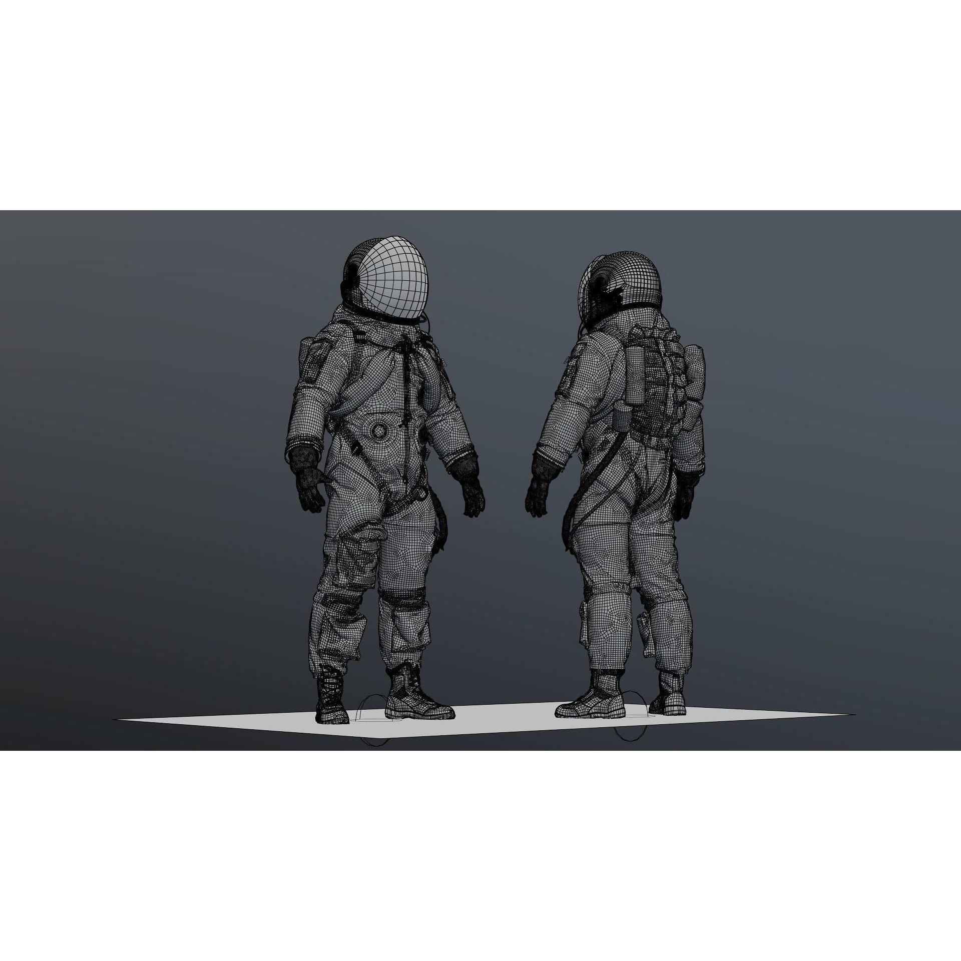 SPACESUIT Orange ACES - Game-Ready 3D Model - View 25