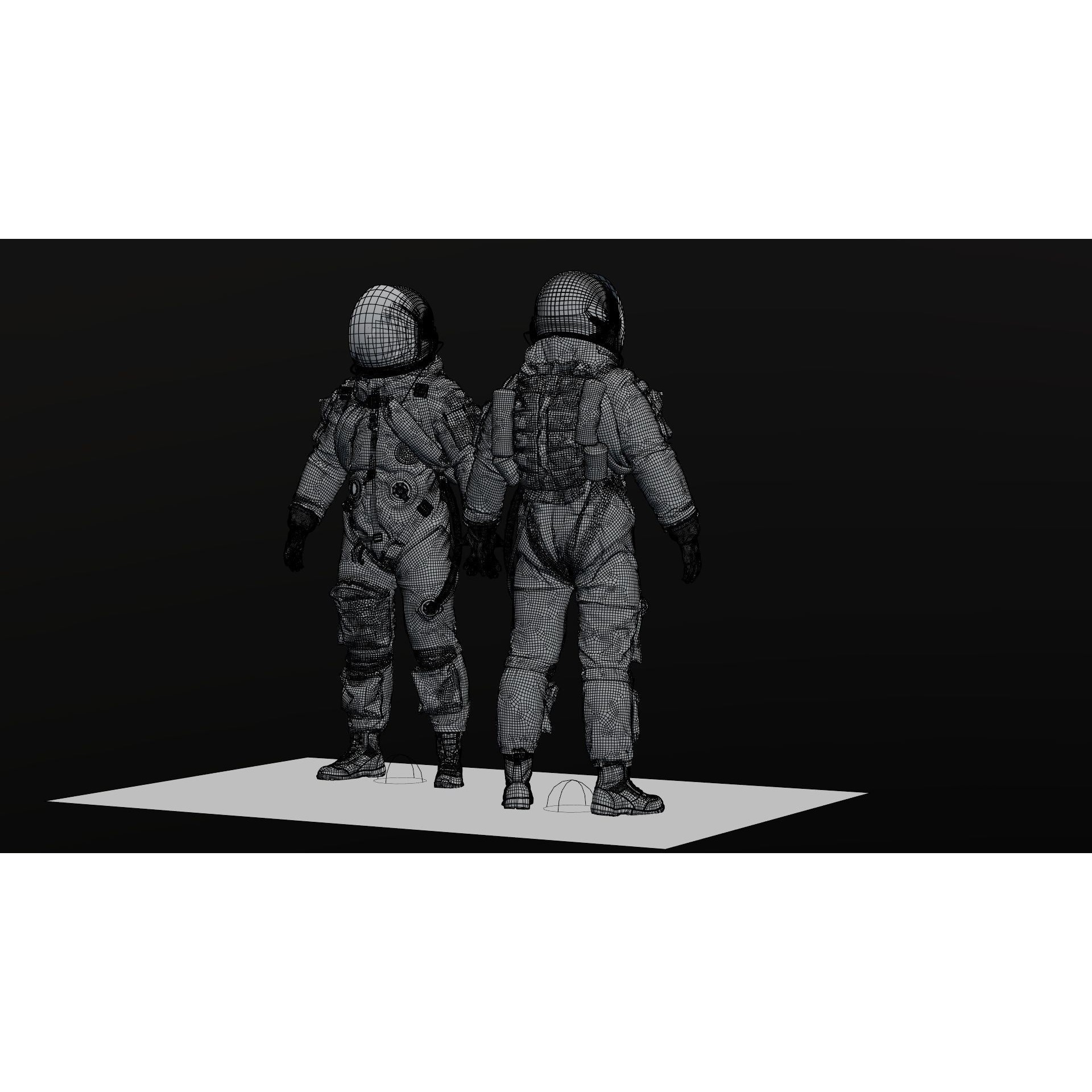 SPACESUIT Orange ACES - Game-Ready 3D Model - View 26
