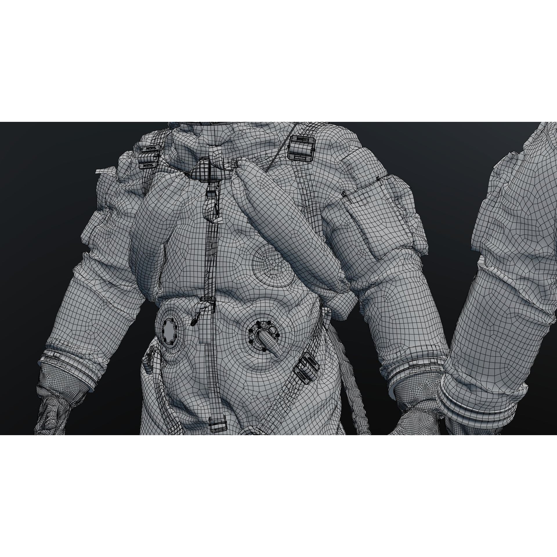 SPACESUIT Orange ACES - Game-Ready 3D Model - View 29