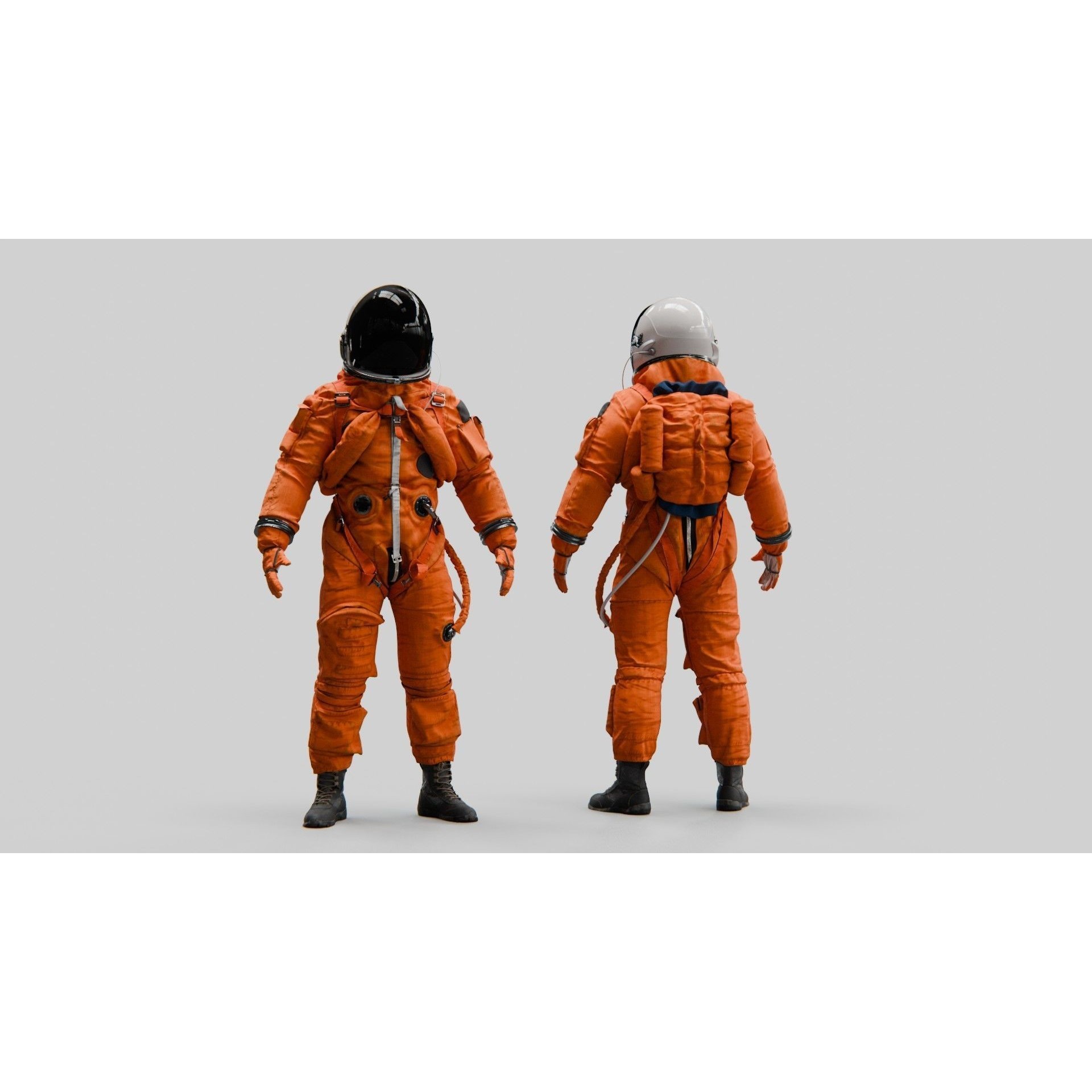 SPACESUIT Orange ACES - Game-Ready 3D Model - View 3