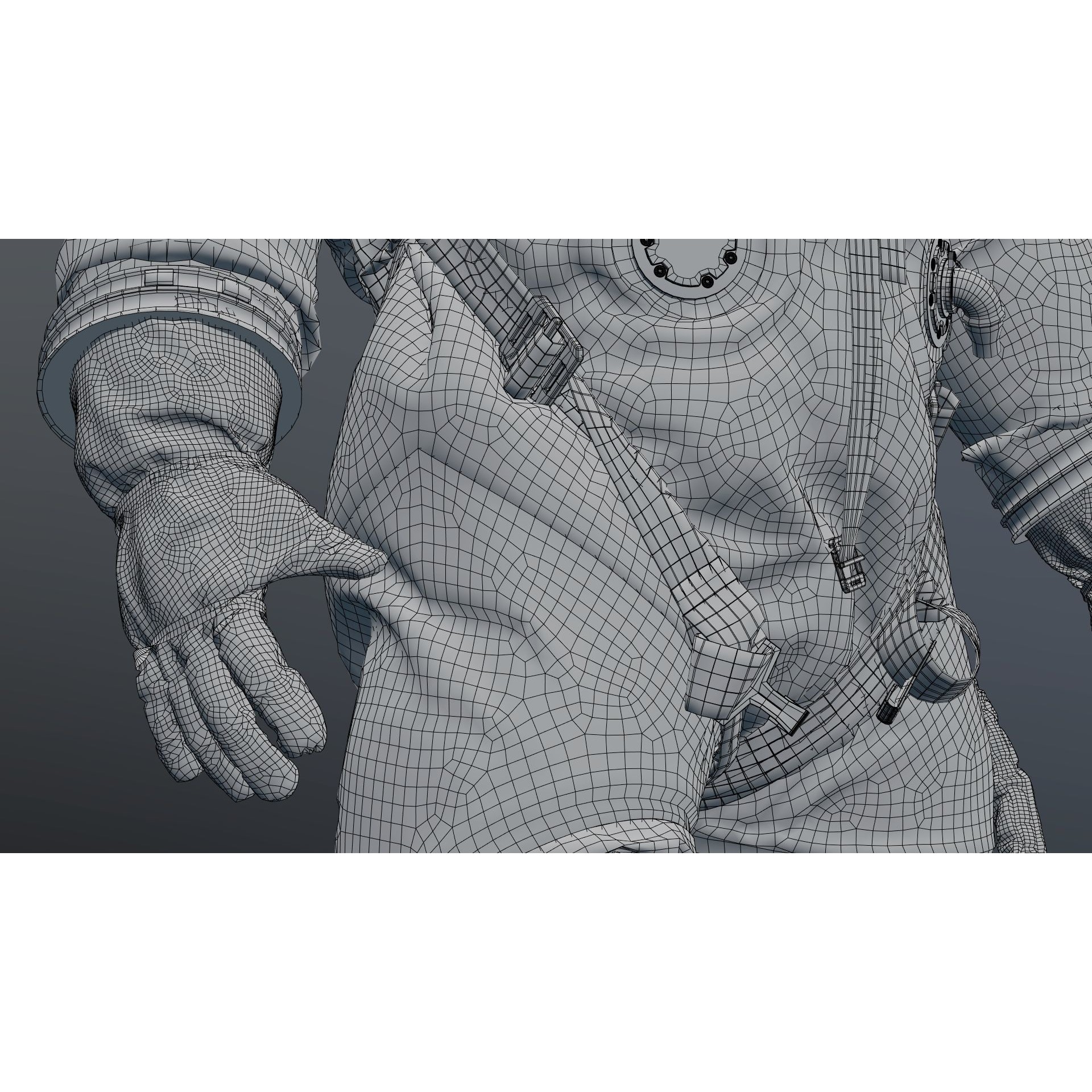 SPACESUIT Orange ACES - Game-Ready 3D Model - View 30