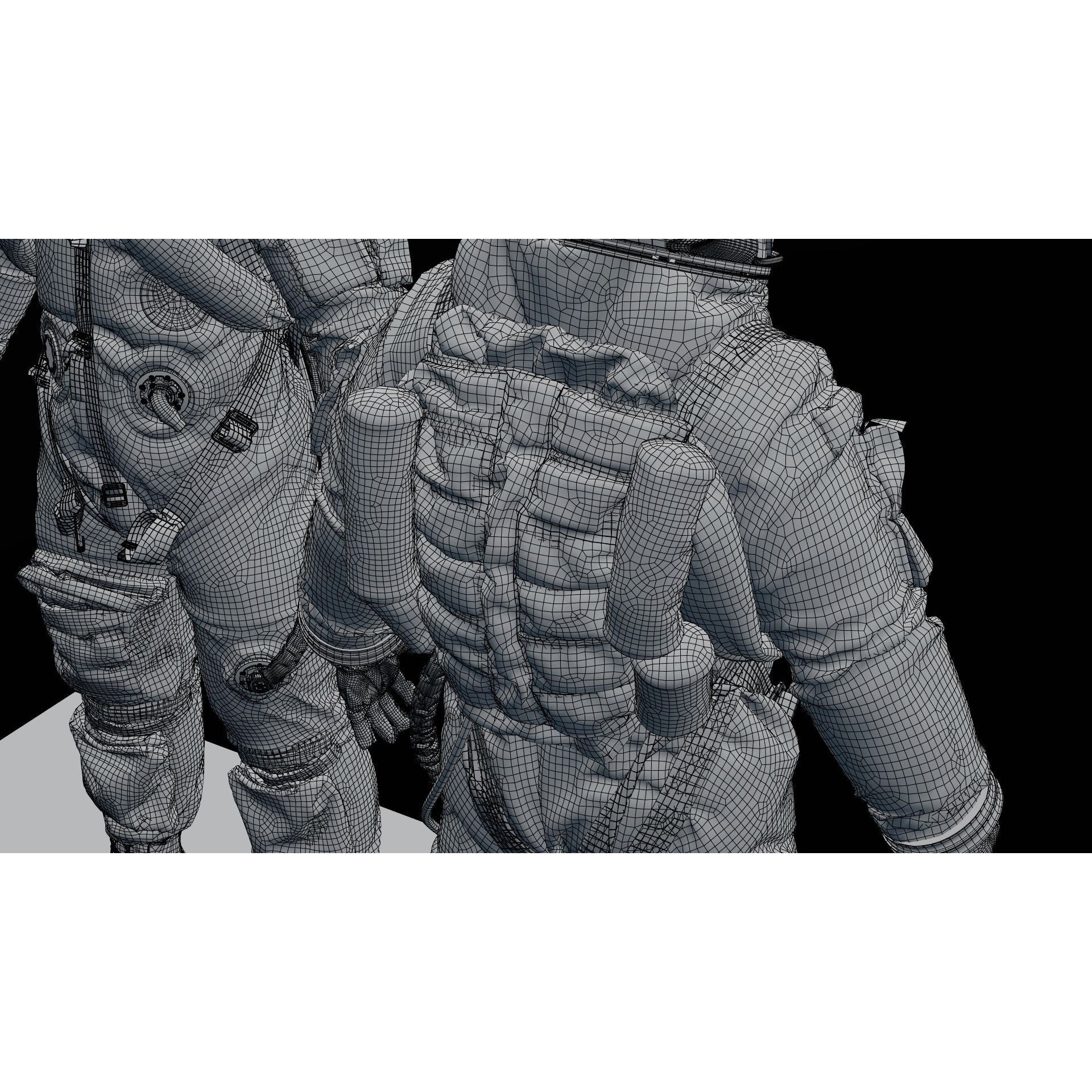 SPACESUIT Orange ACES - Game-Ready 3D Model - View 33