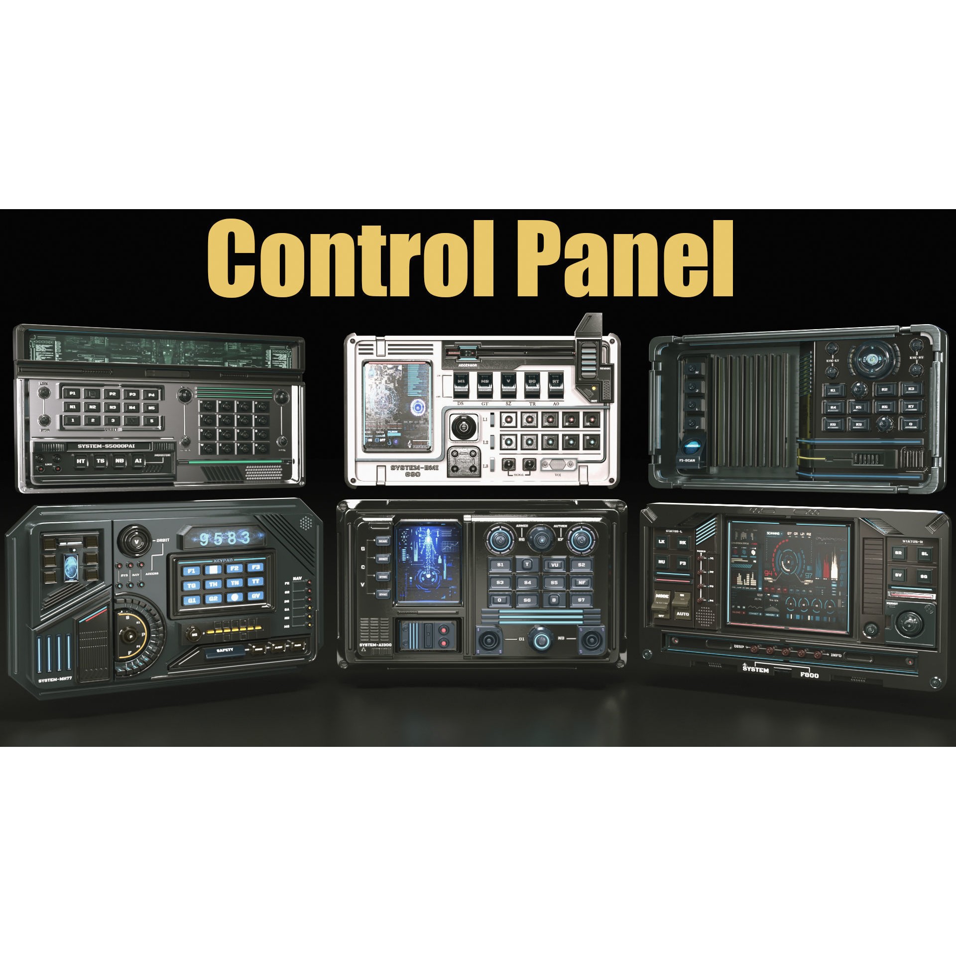 Control Panel - PBR Game-Ready 3D Model - View 3