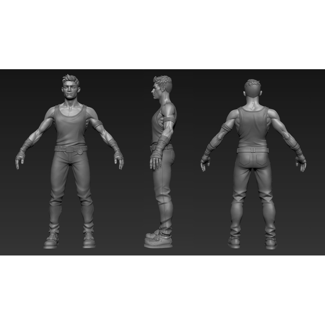 Rony 3D Model – Stylized Character with Basemesh and Elements - View 4