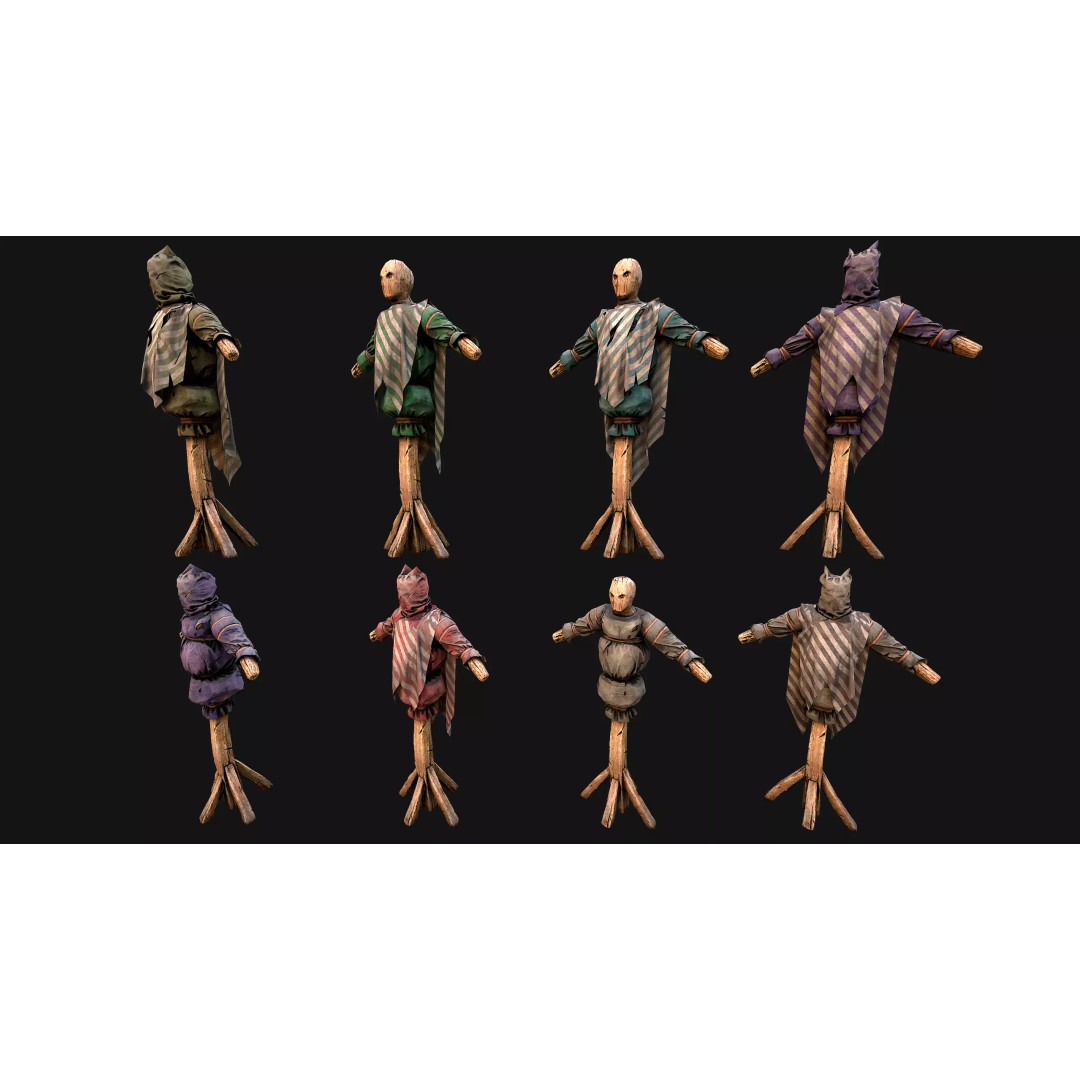 Medieval Wooden Training Dummy 3D Model – Low Poly PBR Game Asset, FBX - View 24