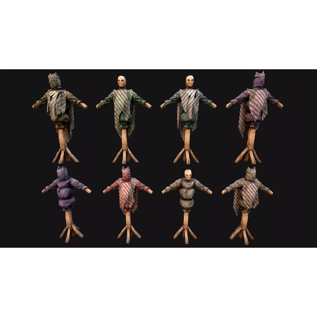 Medieval Wooden Training Dummy 3D Model – Low Poly PBR Game Asset, FBX - View 25