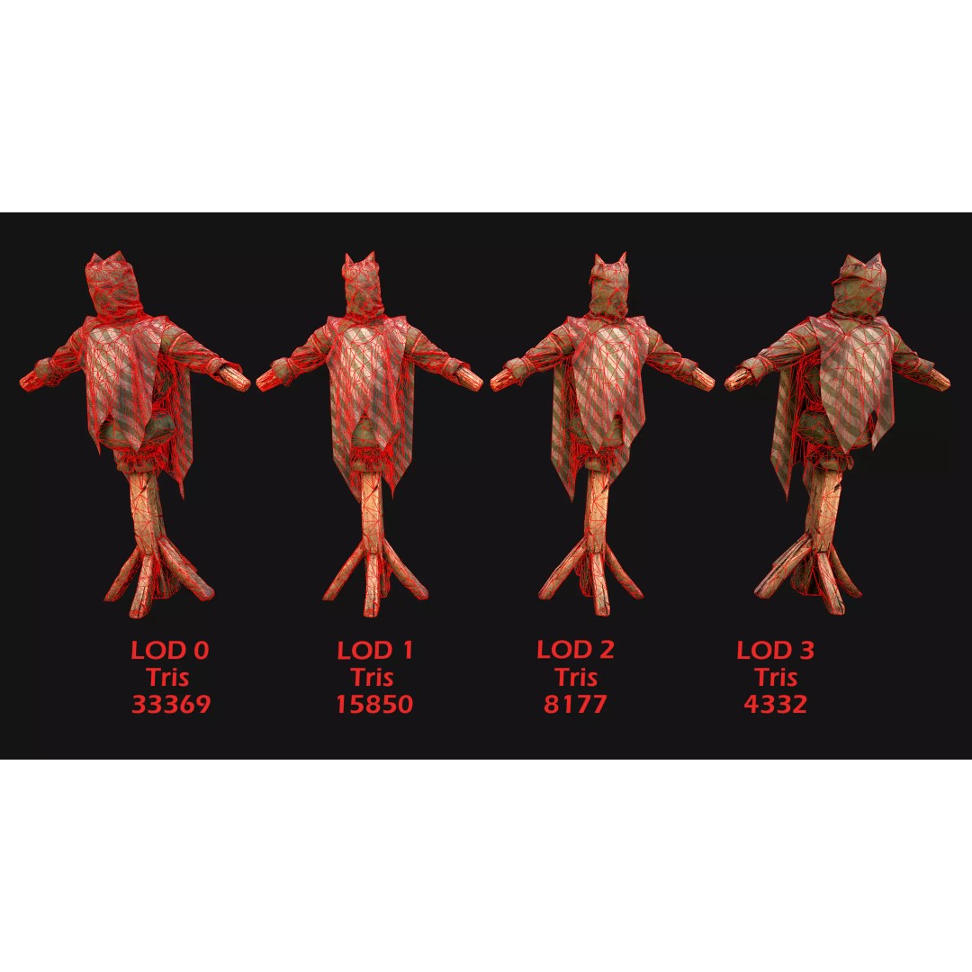 Medieval Wooden Training Dummy 3D Model – Low Poly PBR Game Asset, FBX - View 5