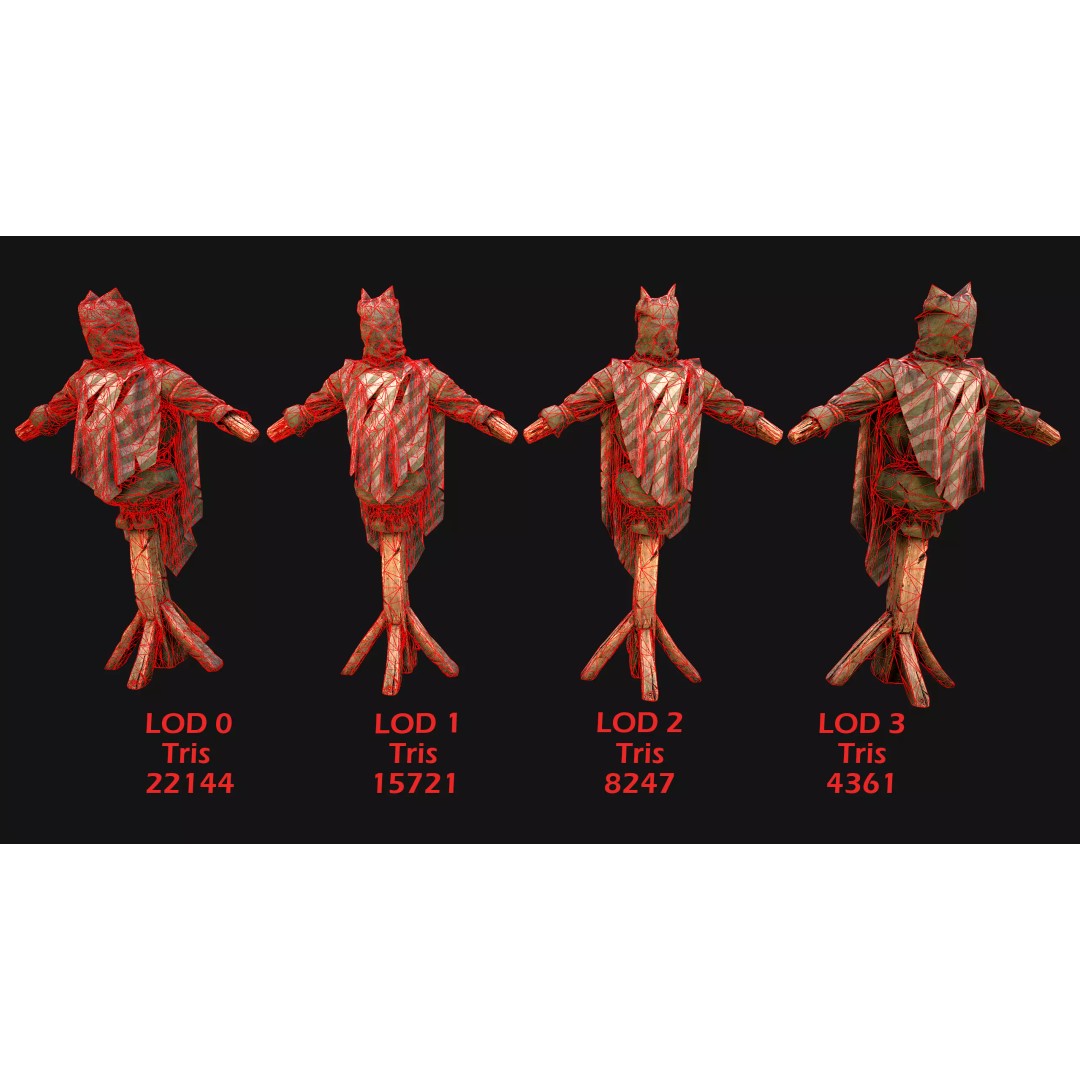 Medieval Wooden Training Dummy 3D Model – Low Poly PBR Game Asset, FBX - View 6