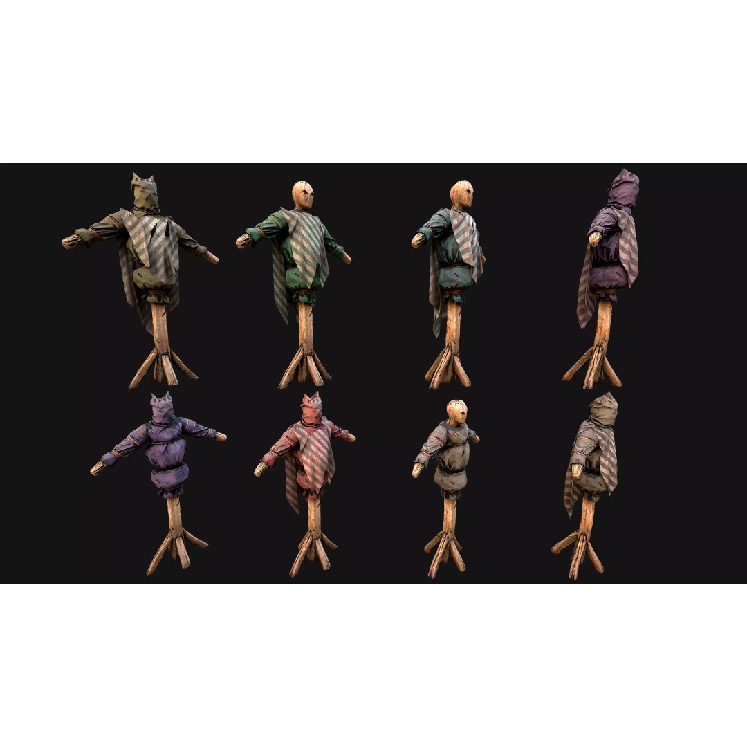 Medieval Wooden Training Dummy 3D Model – Low Poly PBR Game Asset, FBX - View 9