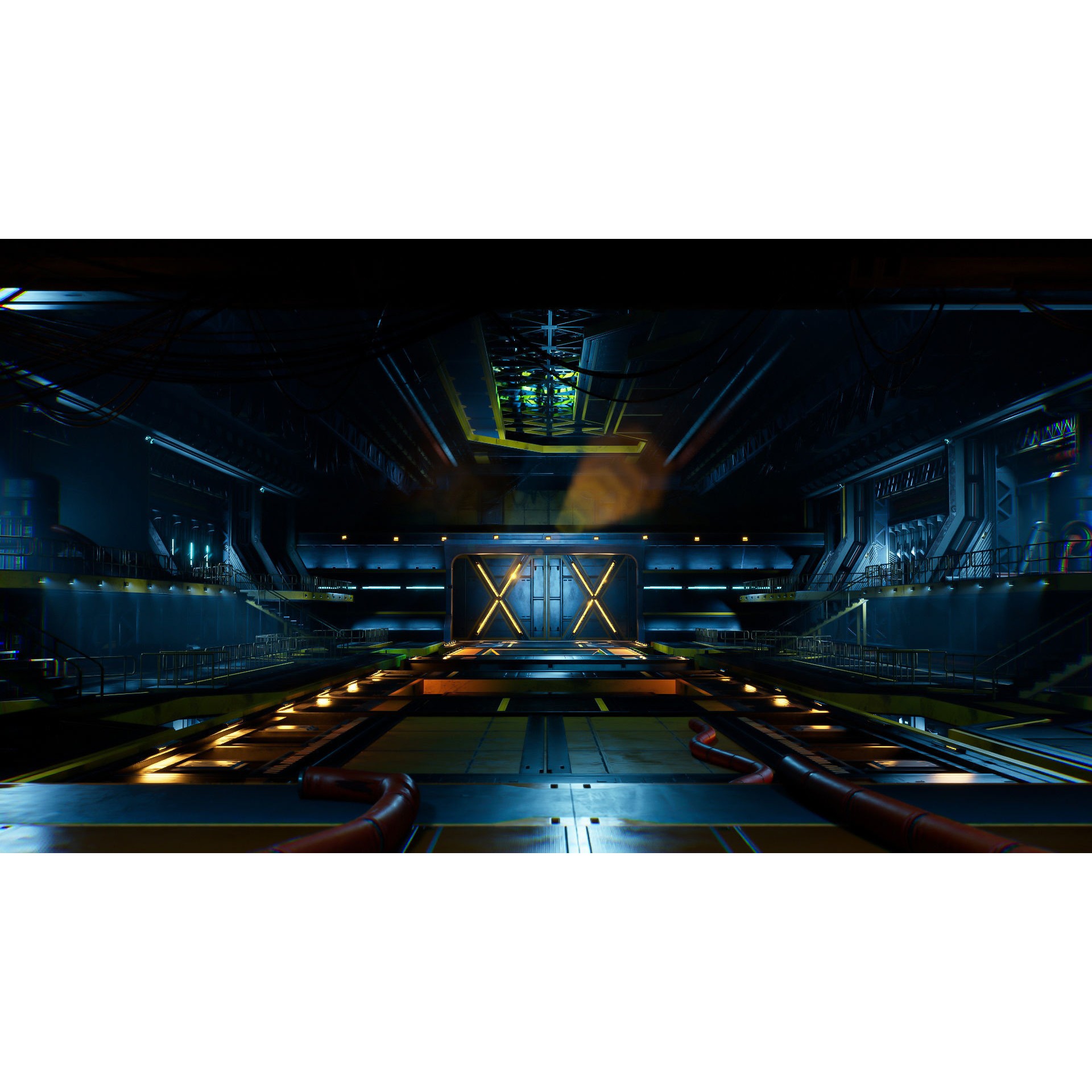 Sci-Fi Hangar - Low-Poly Game-Ready 3D Model - View 11