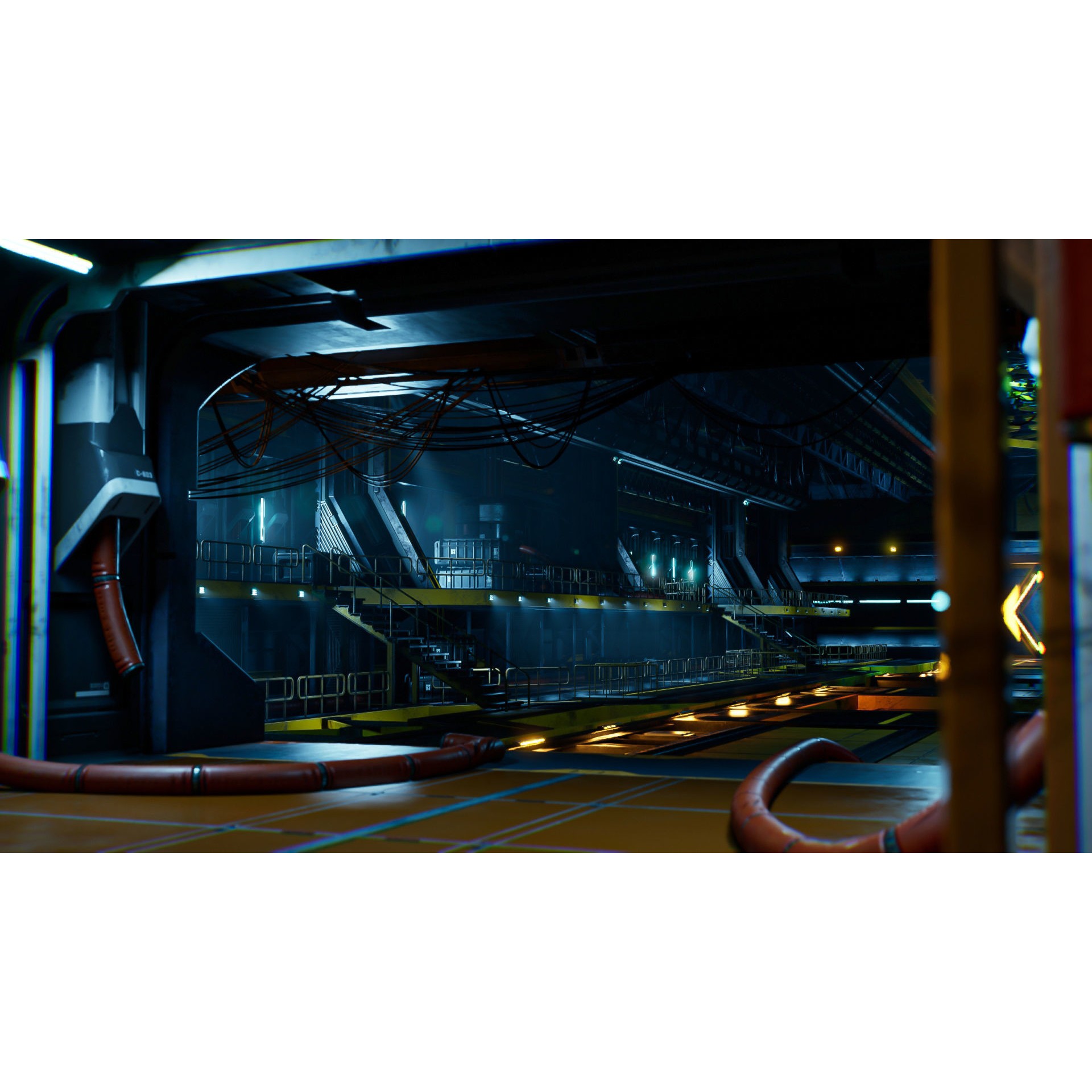 Sci-Fi Hangar - Low-Poly Game-Ready 3D Model - View 14