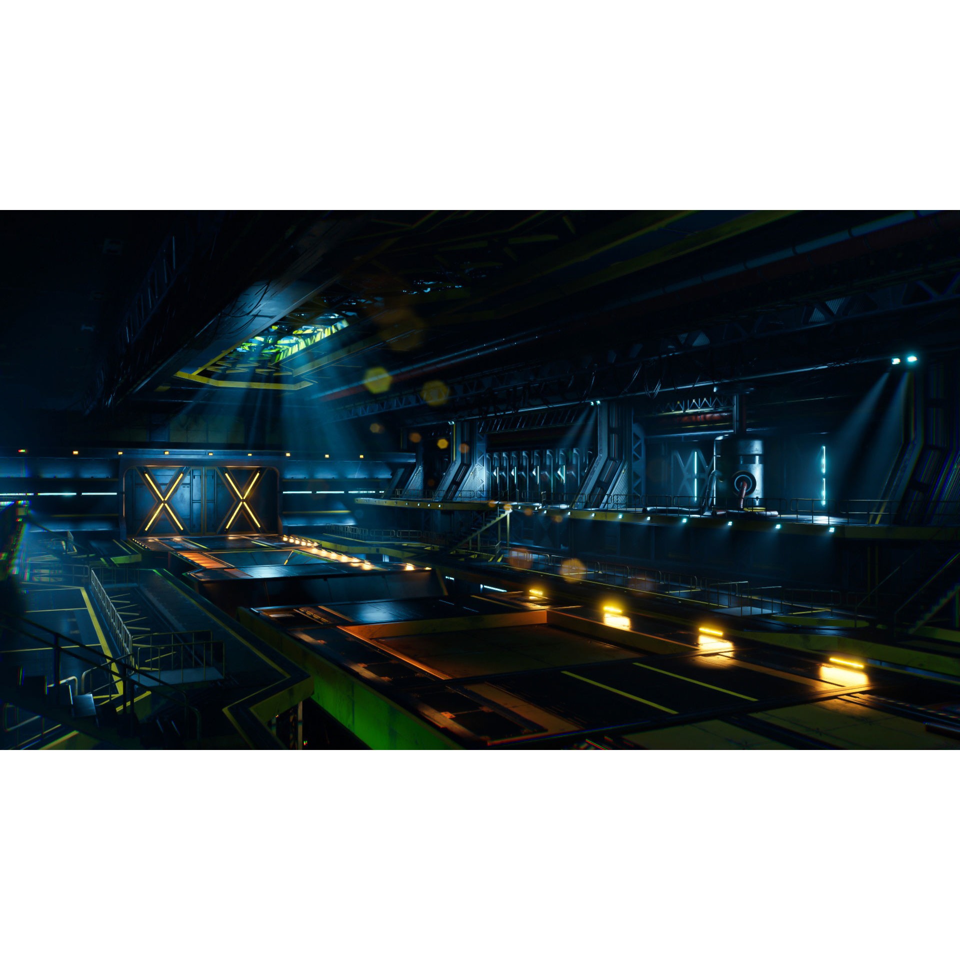 Sci-Fi Hangar - Low-Poly Game-Ready 3D Model - View 15