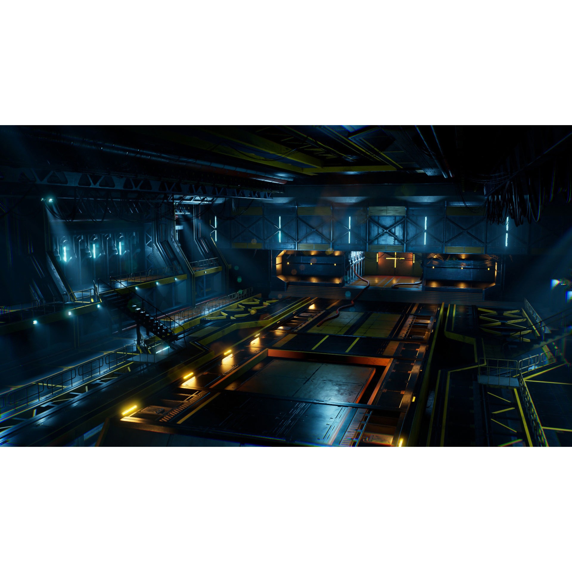 Sci-Fi Hangar - Low-Poly Game-Ready 3D Model - View 19