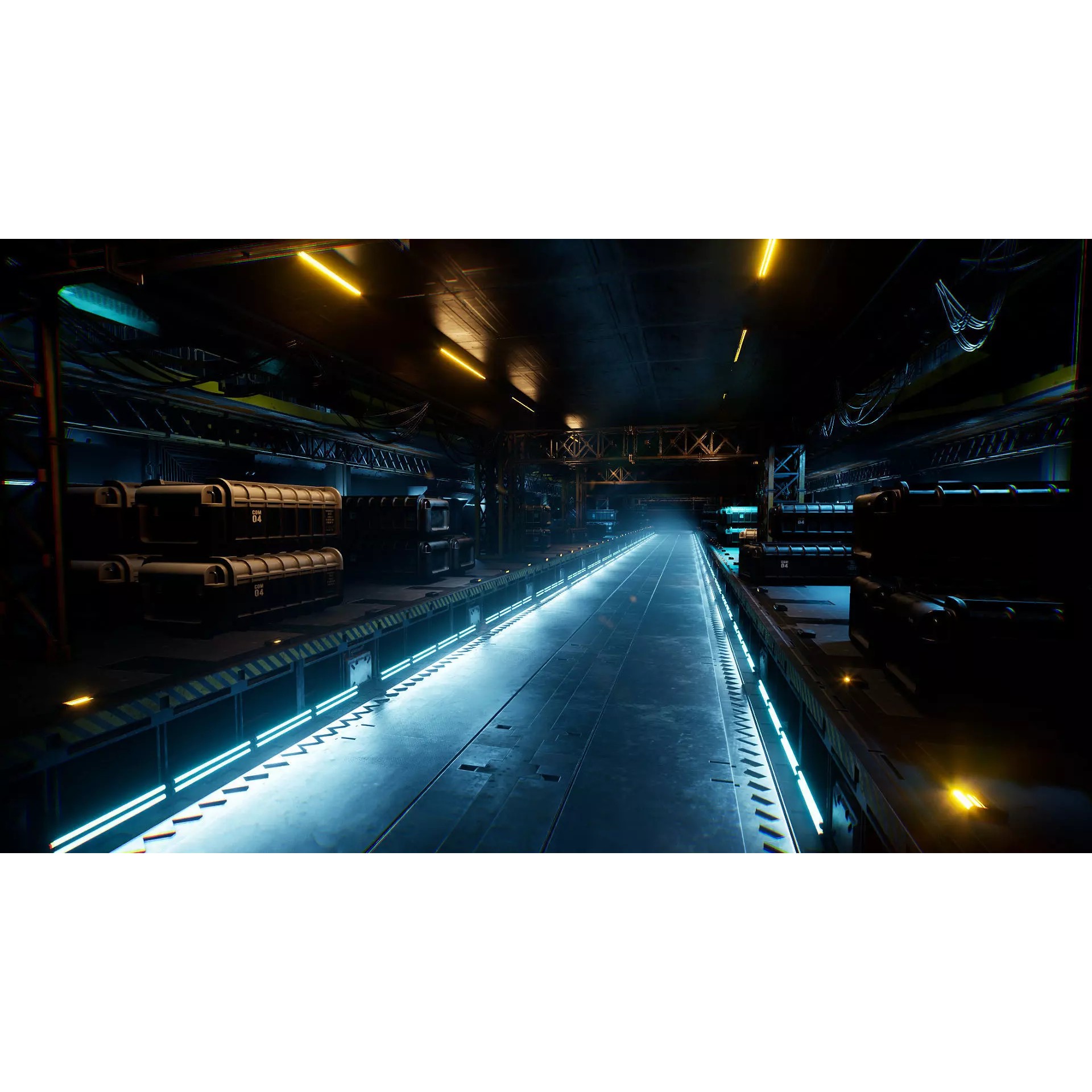 Sci-Fi Hangar - Low-Poly Game-Ready 3D Model - View 2