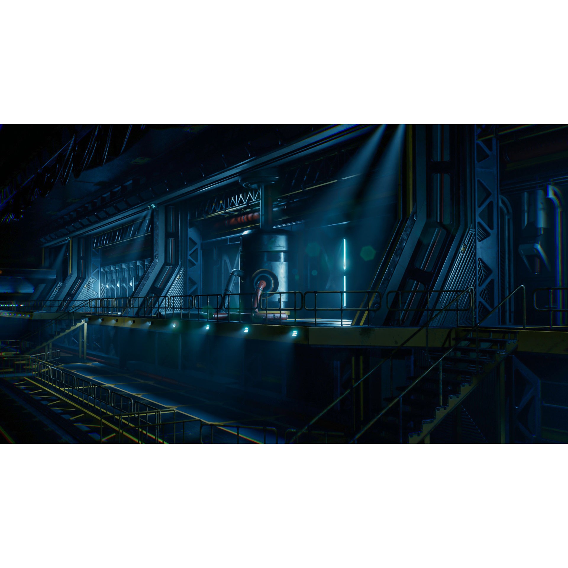 Sci-Fi Hangar - Low-Poly Game-Ready 3D Model - View 20