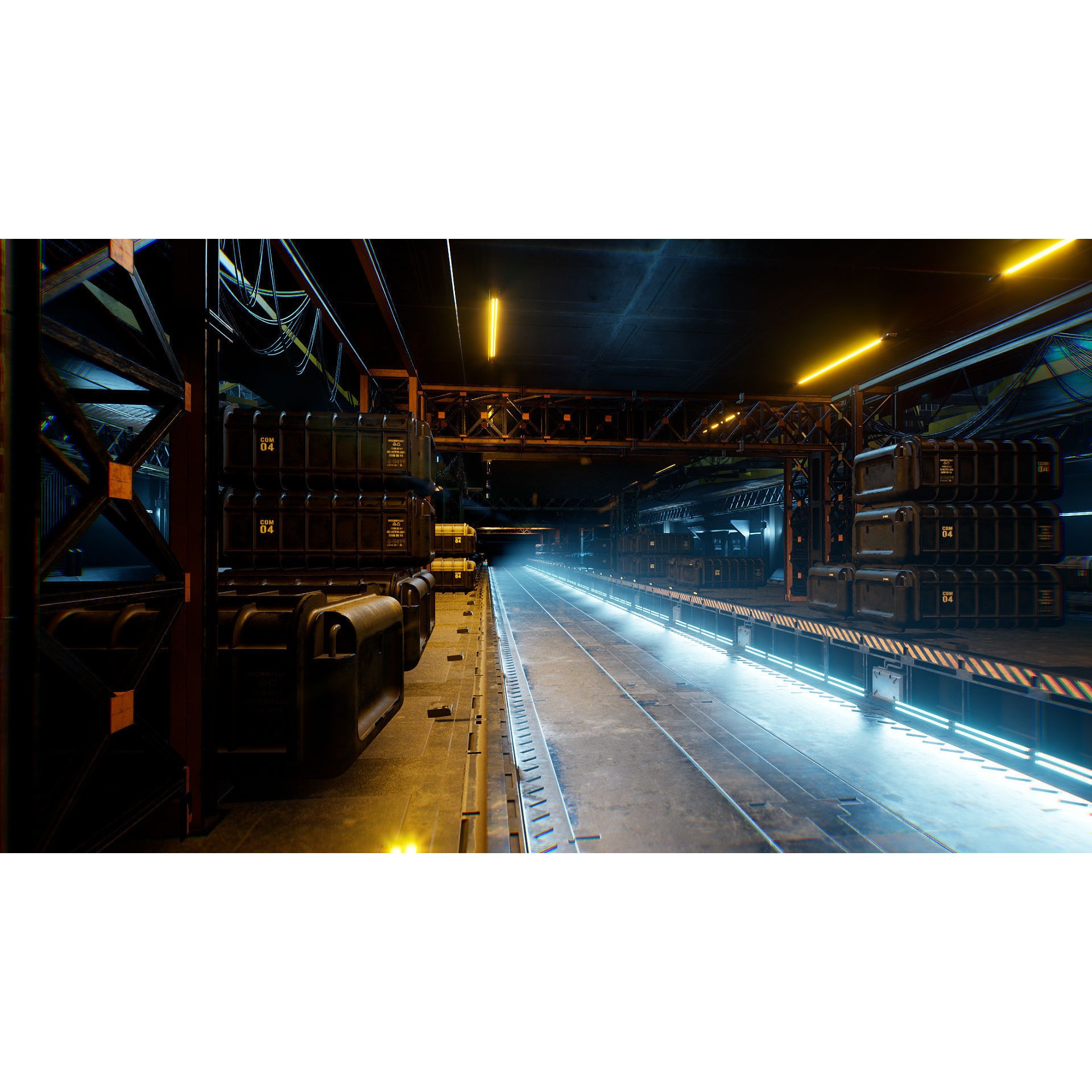 Sci-Fi Hangar - Low-Poly Game-Ready 3D Model - View 25