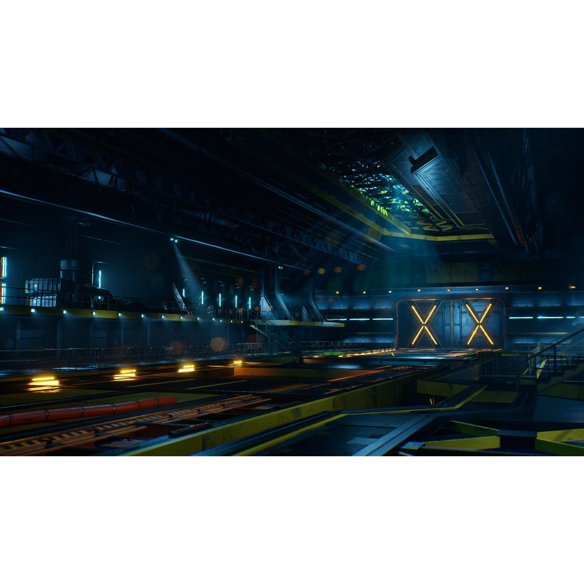 Sci-Fi Hangar - Low-Poly Game-Ready 3D Model - View 3