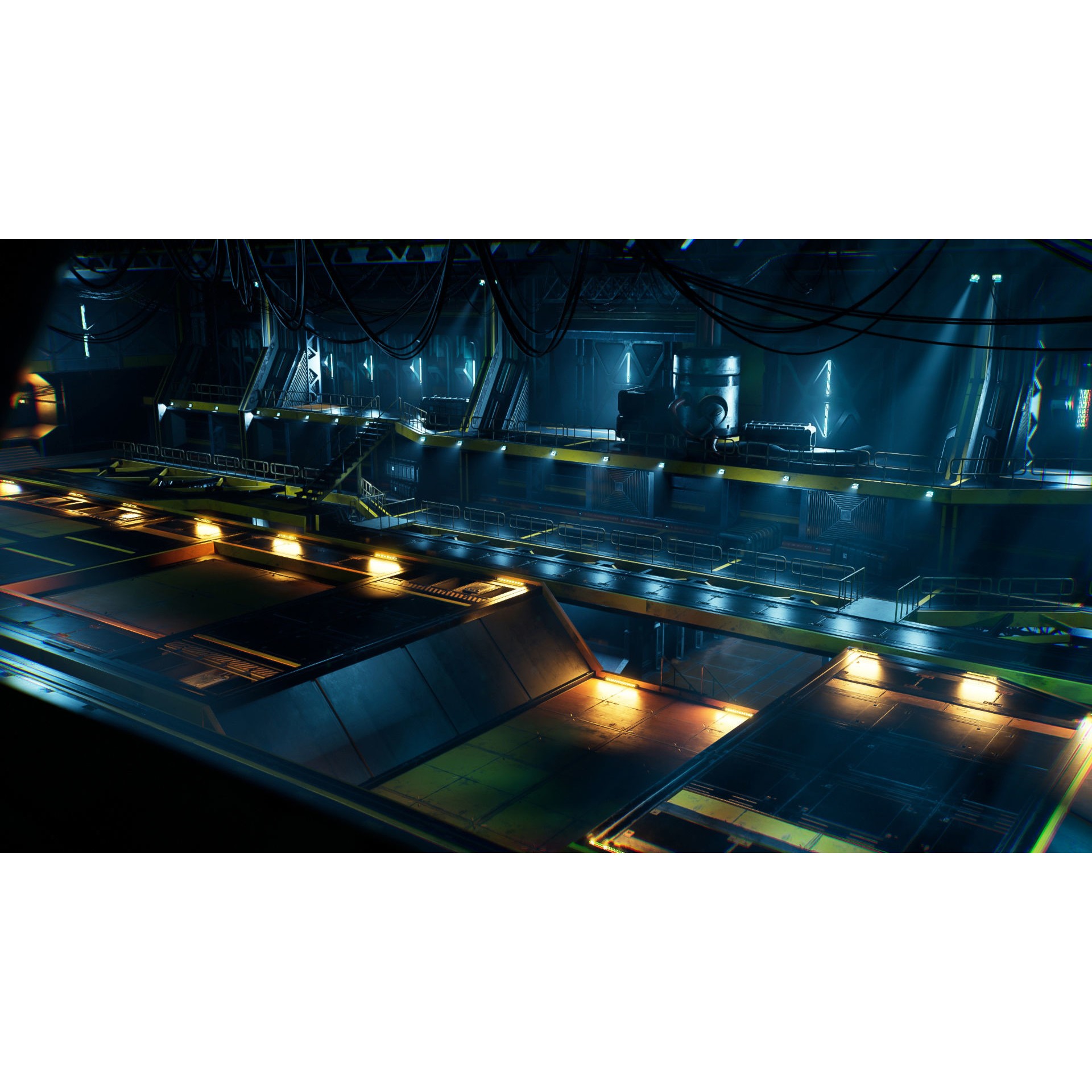 Sci-Fi Hangar - Low-Poly Game-Ready 3D Model - View 4