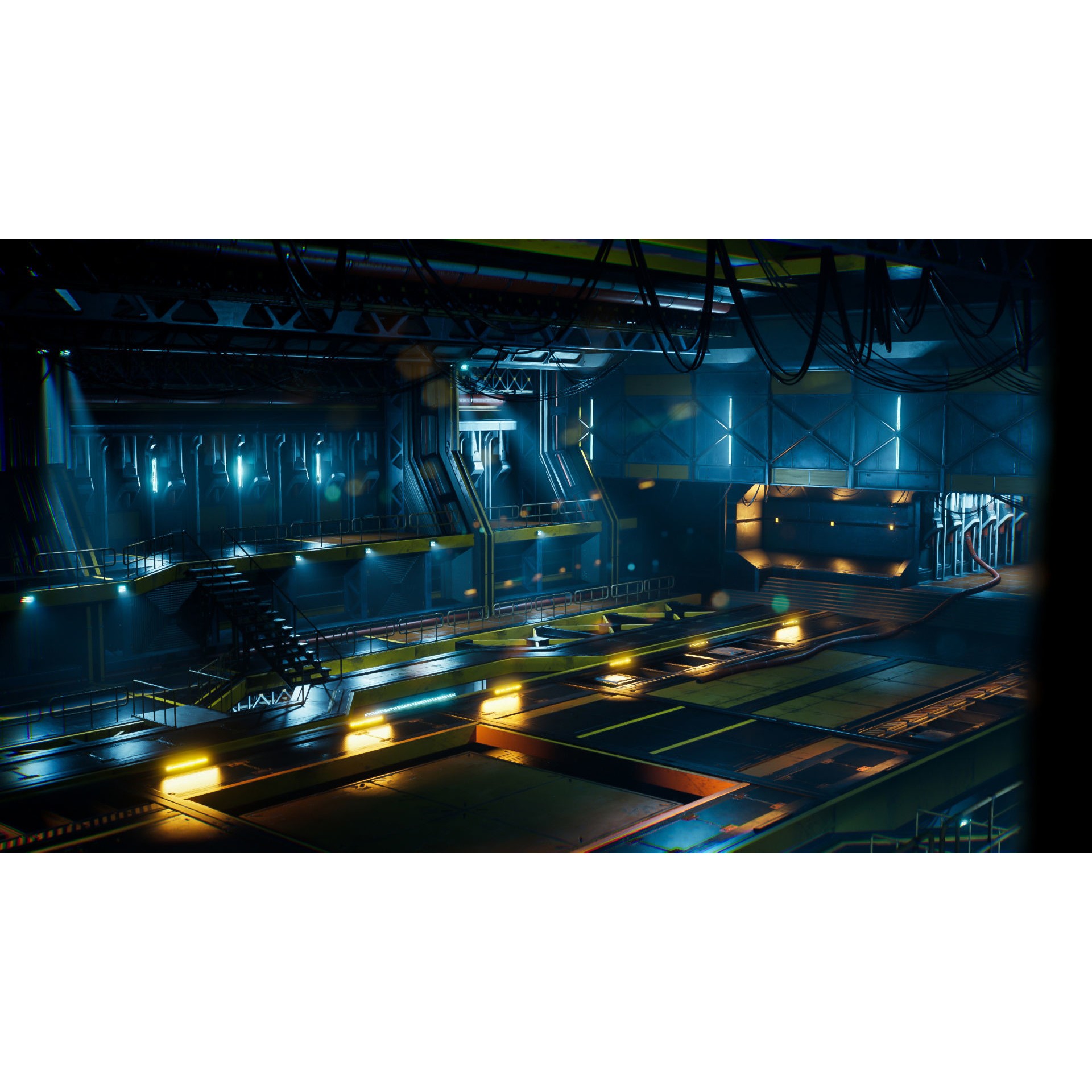 Sci-Fi Hangar - Low-Poly Game-Ready 3D Model - View 5