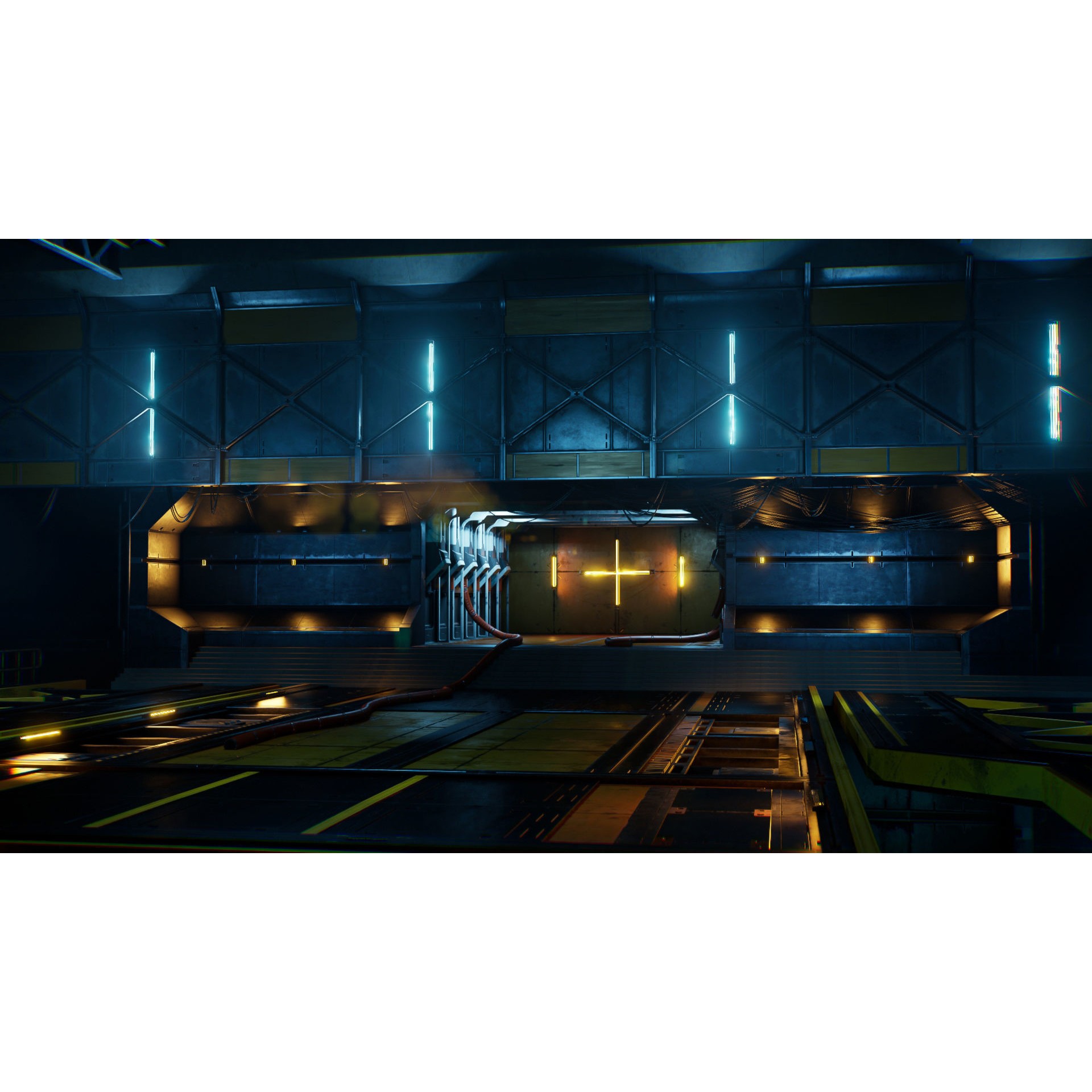 Sci-Fi Hangar - Low-Poly Game-Ready 3D Model - View 6
