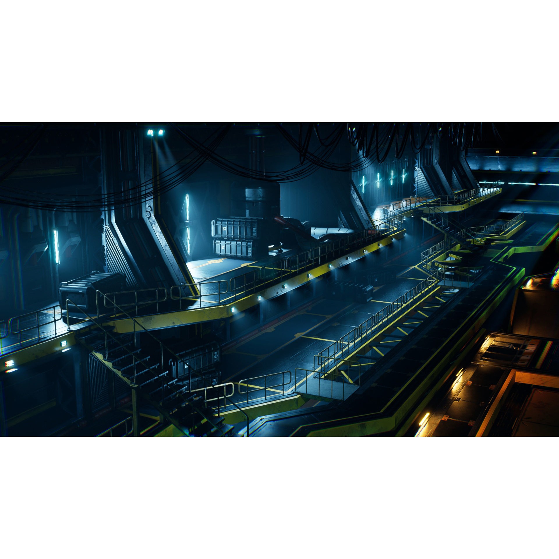 Sci-Fi Hangar - Low-Poly Game-Ready 3D Model - View 9