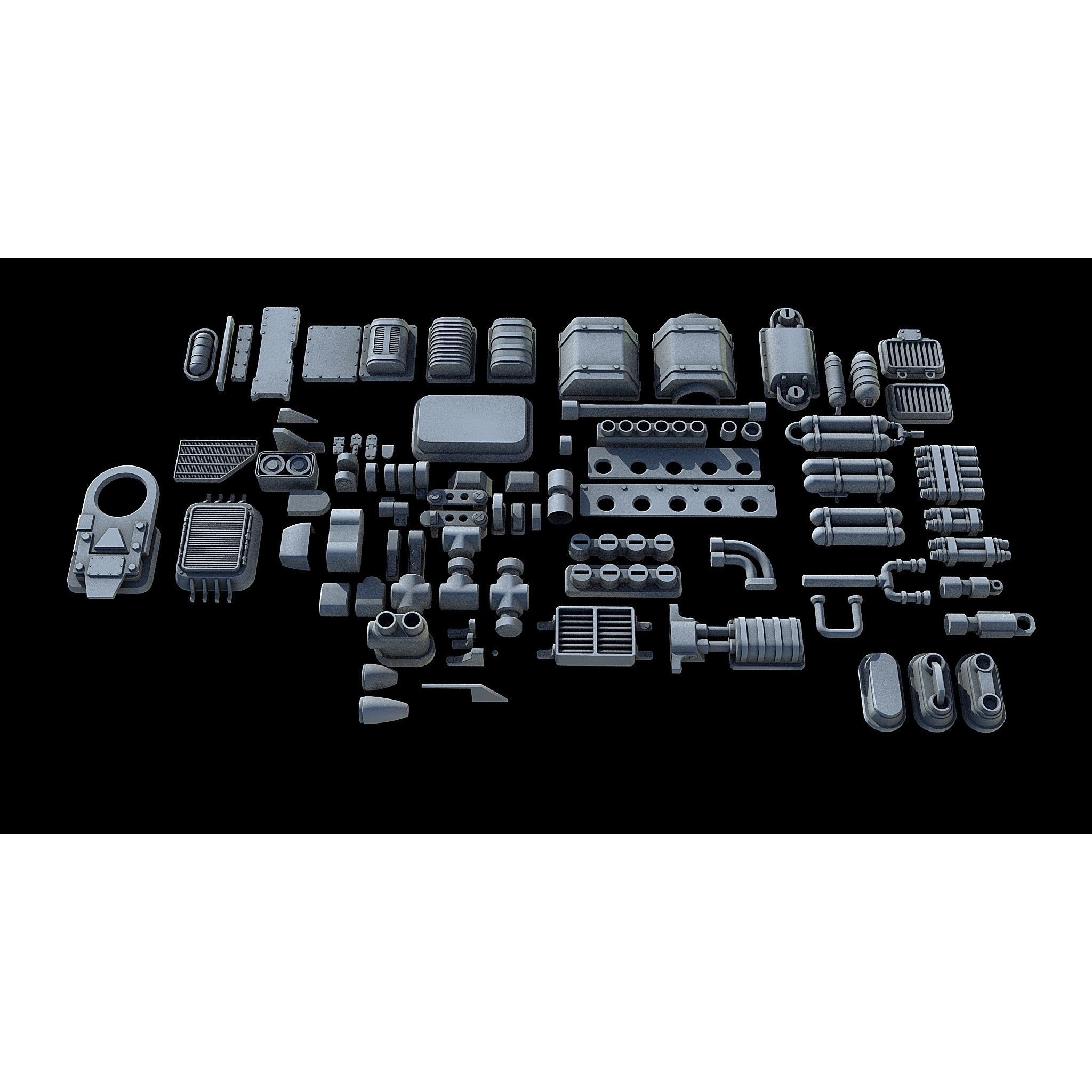 Sci-Fi KitBash and Props Pack - Game-Ready 3D Model - View 12