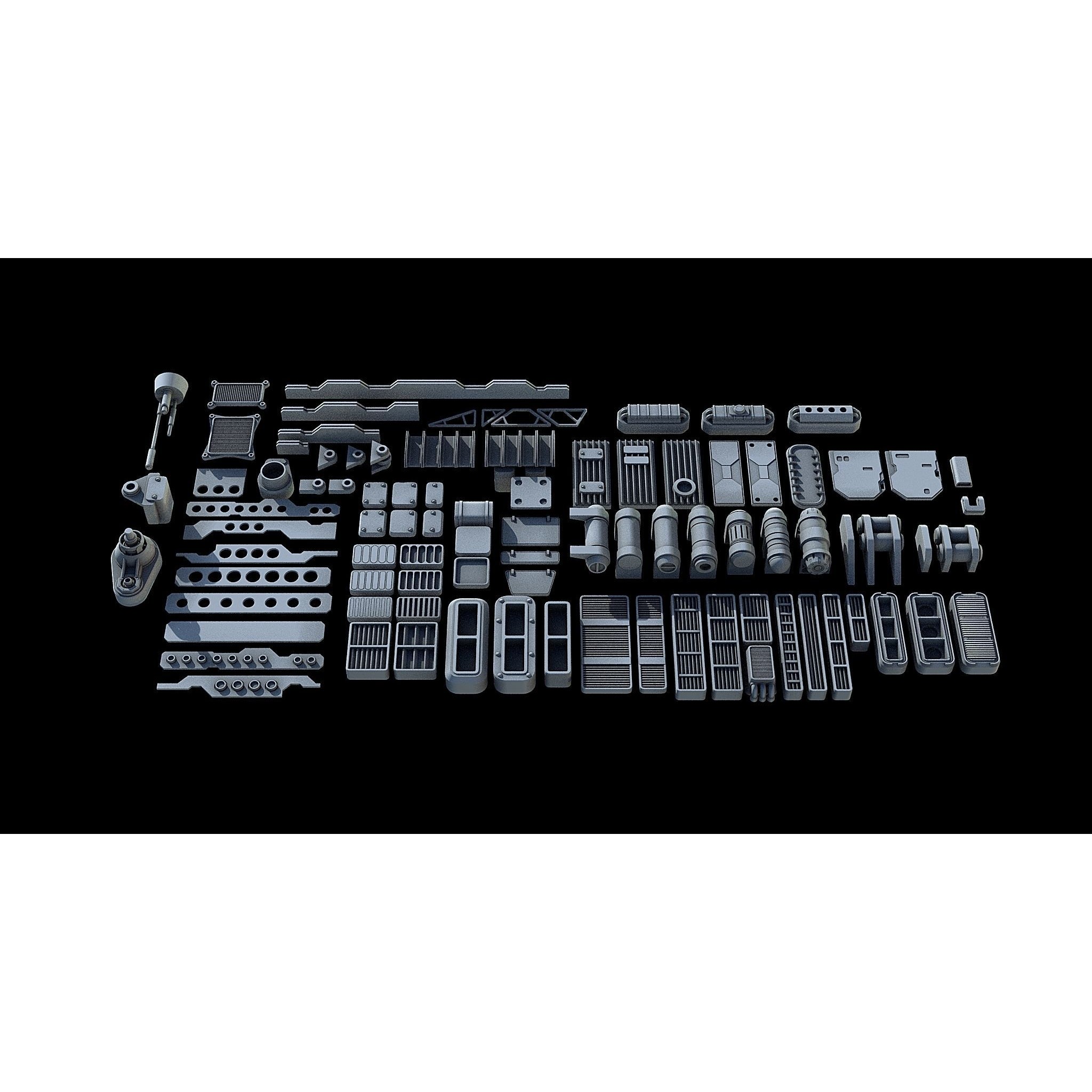 Sci-Fi KitBash and Props Pack - Game-Ready 3D Model - View 6