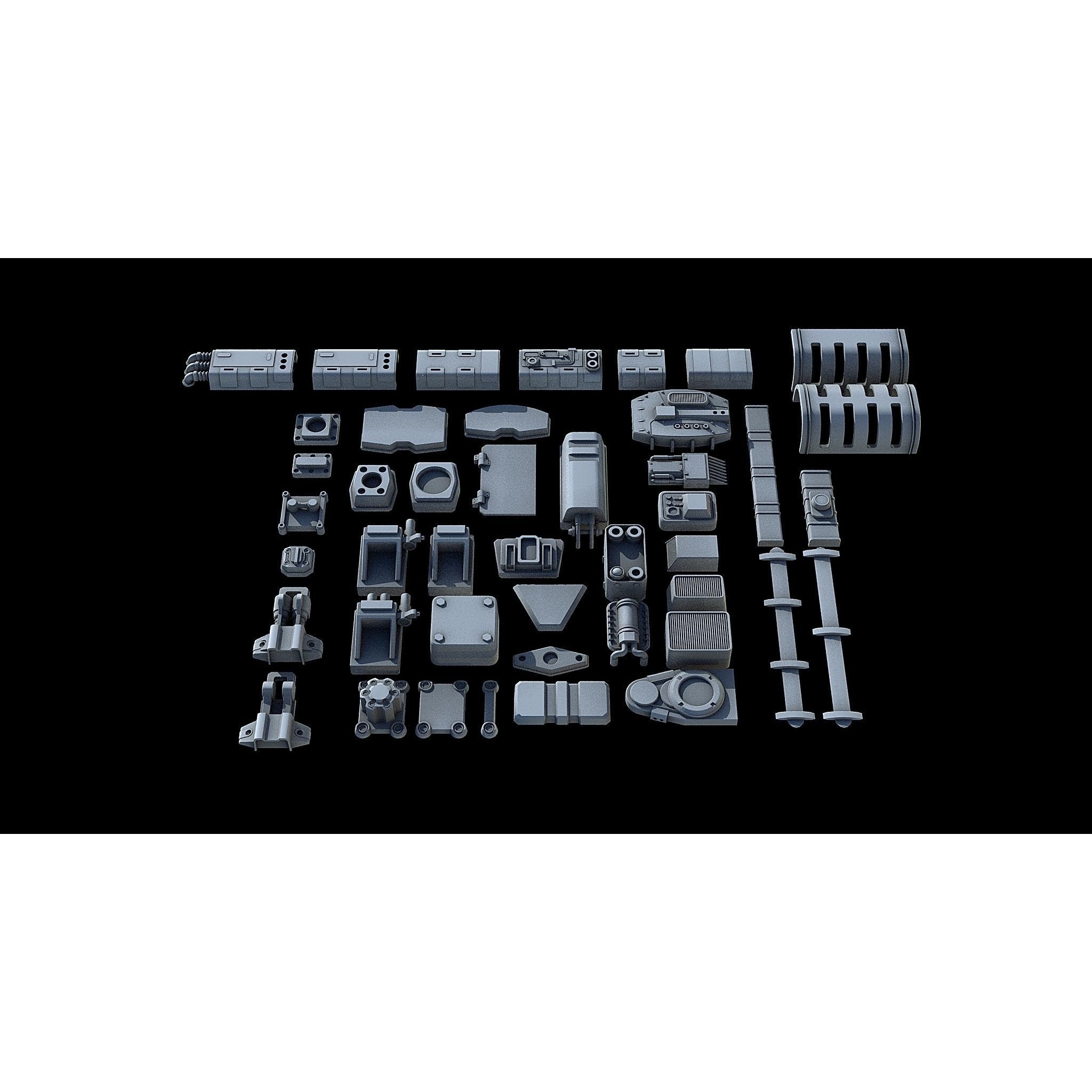 Sci-Fi KitBash and Props Pack - Game-Ready 3D Model - View 7