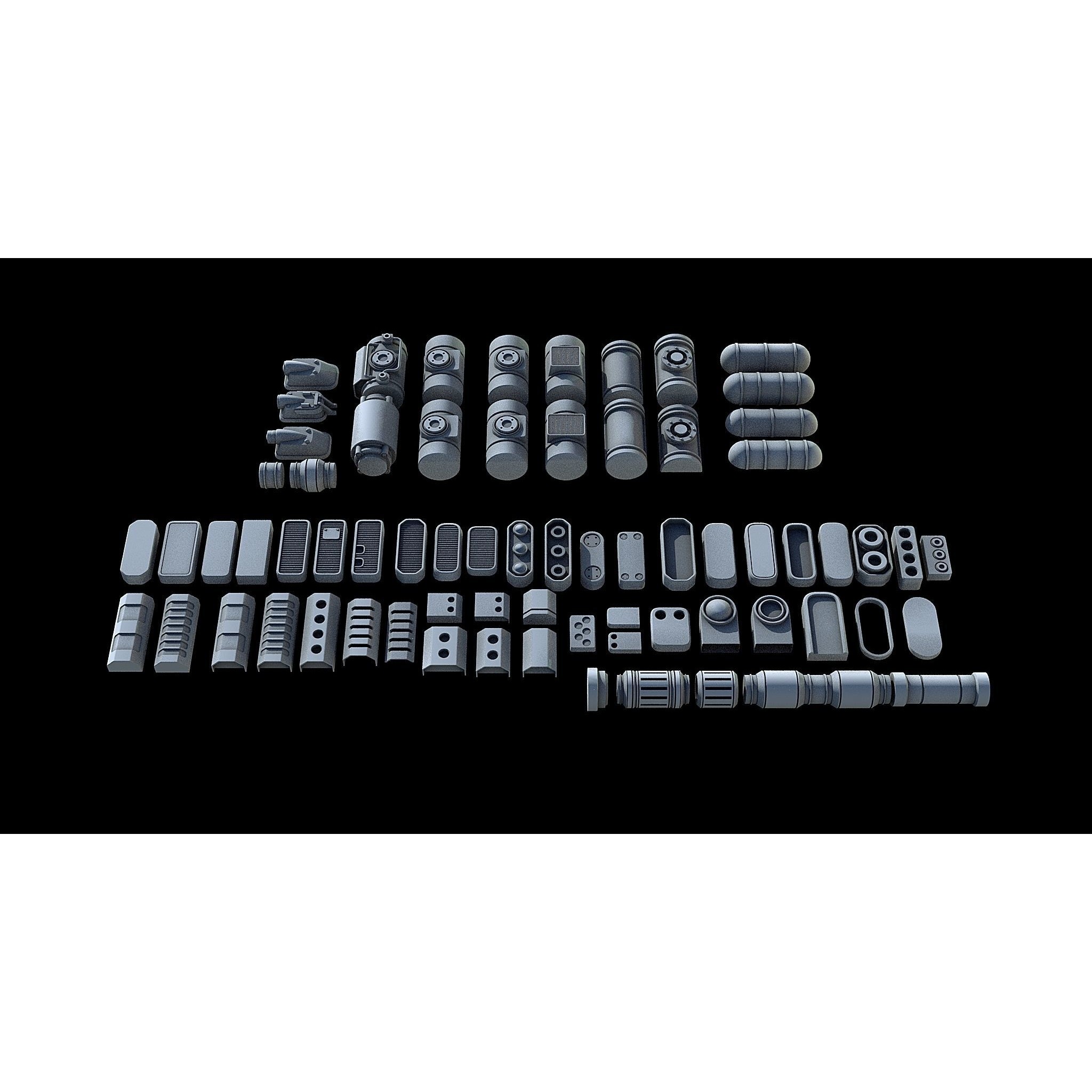 Sci-Fi KitBash and Props Pack - Game-Ready 3D Model - View 8